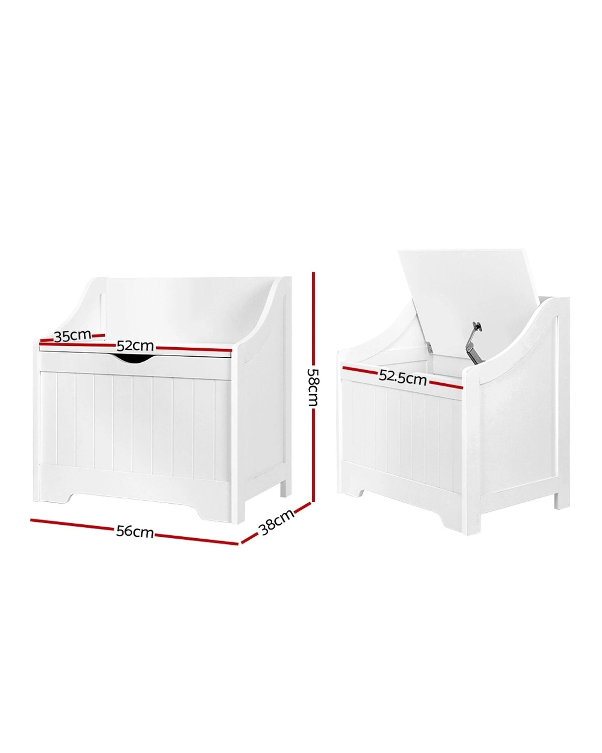 2 Keezi Kids Toy Box Chest Children Storage Clothes Toys Organiser - White, 2 of 7