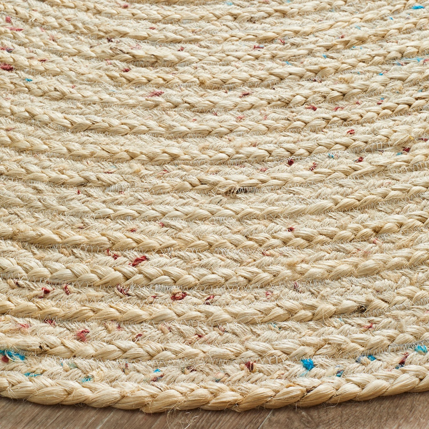 3 Common Ground Rugs Solace Shiva 120x120cm - Small Round Handwoven Jute Rug - Natural, 3 of 6