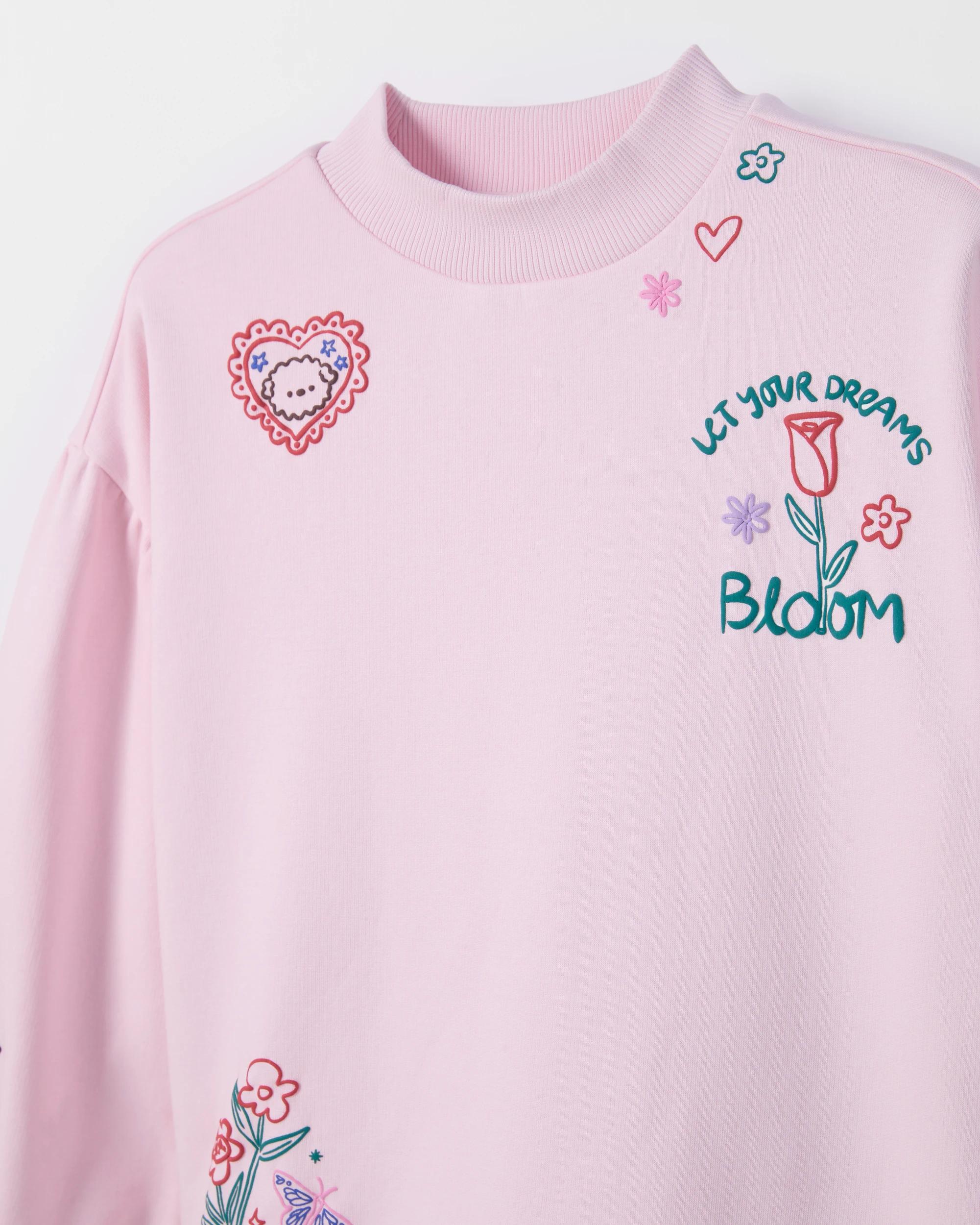 7 Target Kids Australian Cotton Blend Balloon Sleeve Fleece Jumper PINK, 7 of 7