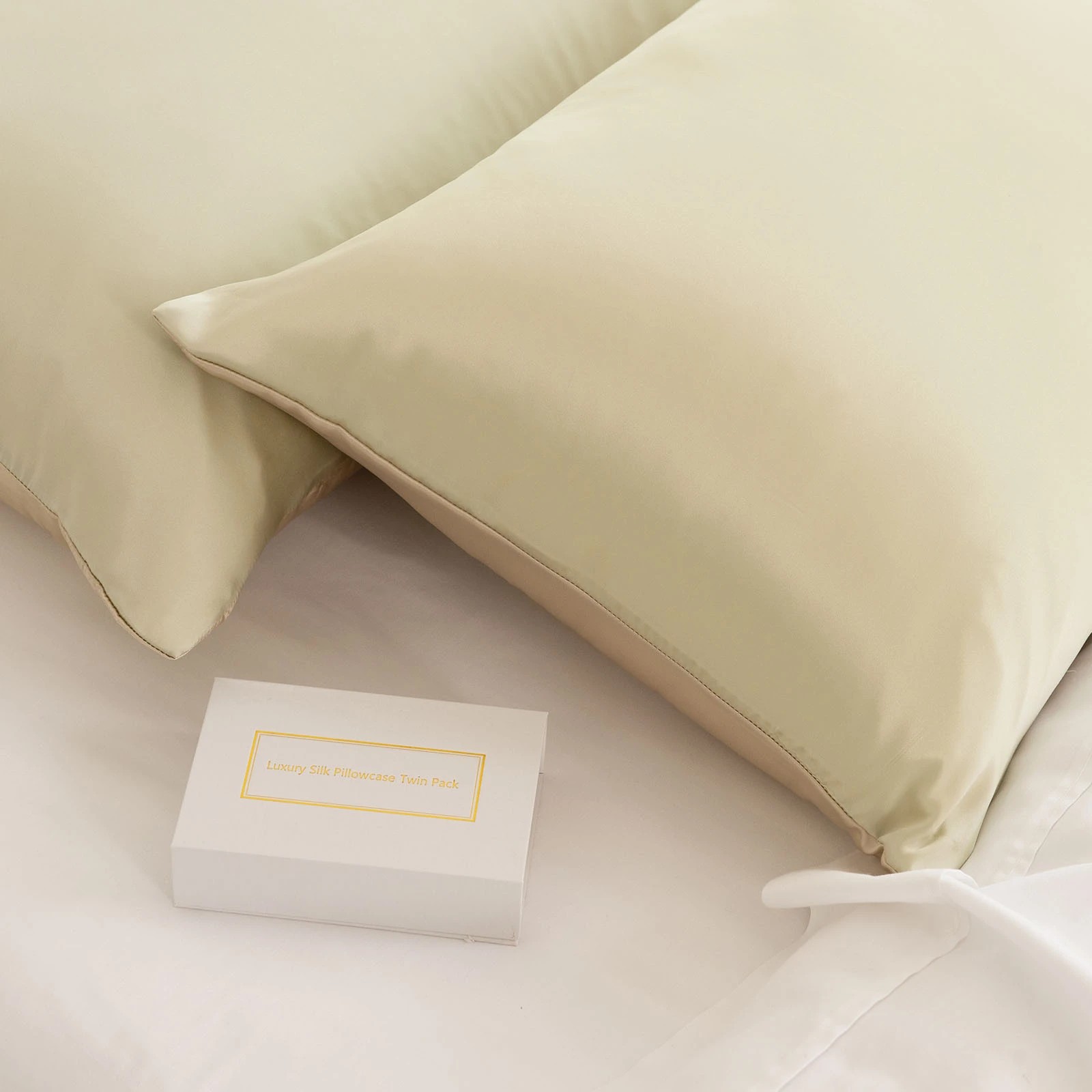 4 Royal Comfort Mulberry Soft Silk Luxurious Hypoallergenic Pillowcase Twin Pack - Yellow, 4 of 10
