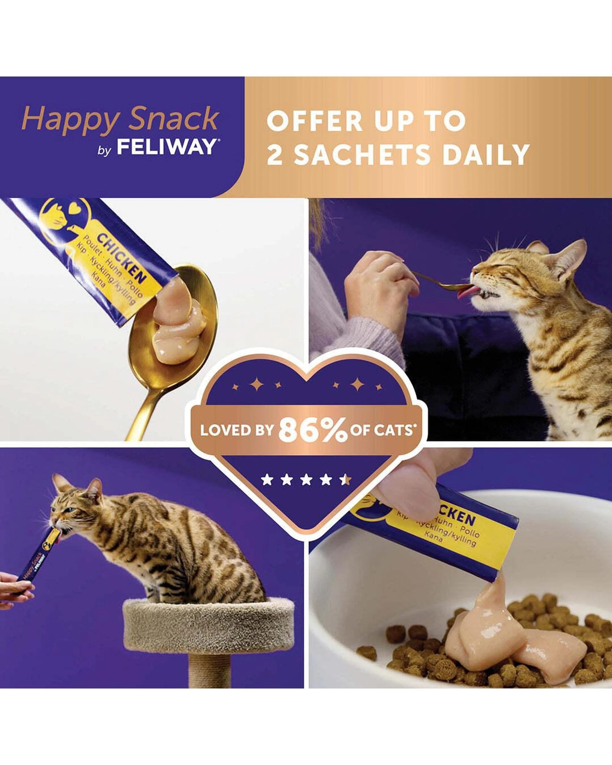 4 Feliway Happy Snack Tasty Calming Treats for Cat Chicken 6 x 15g, 4 of 8