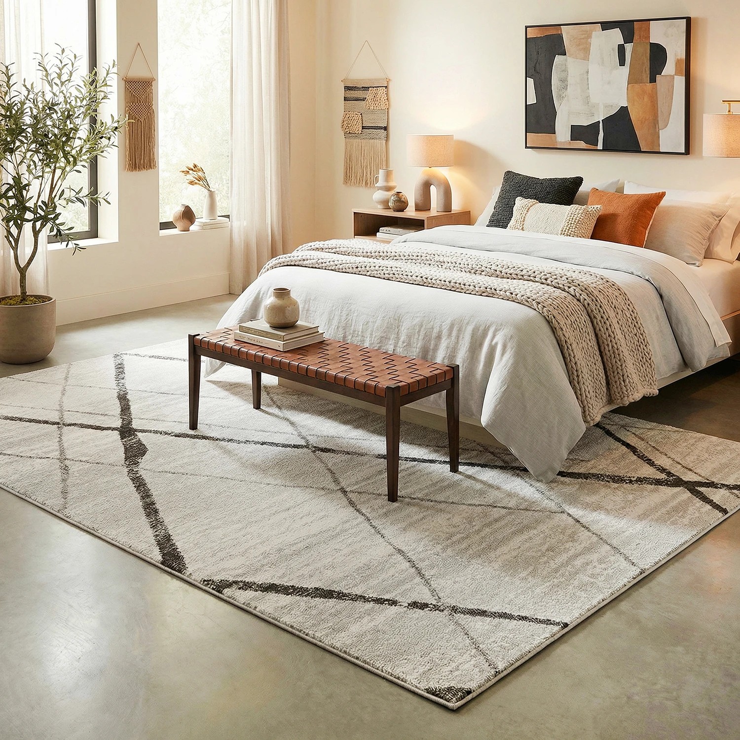 1 Common Ground Rugs Bluebay 452 330x240cm - Extra Large Floor Rug - Silver, 1 of 6