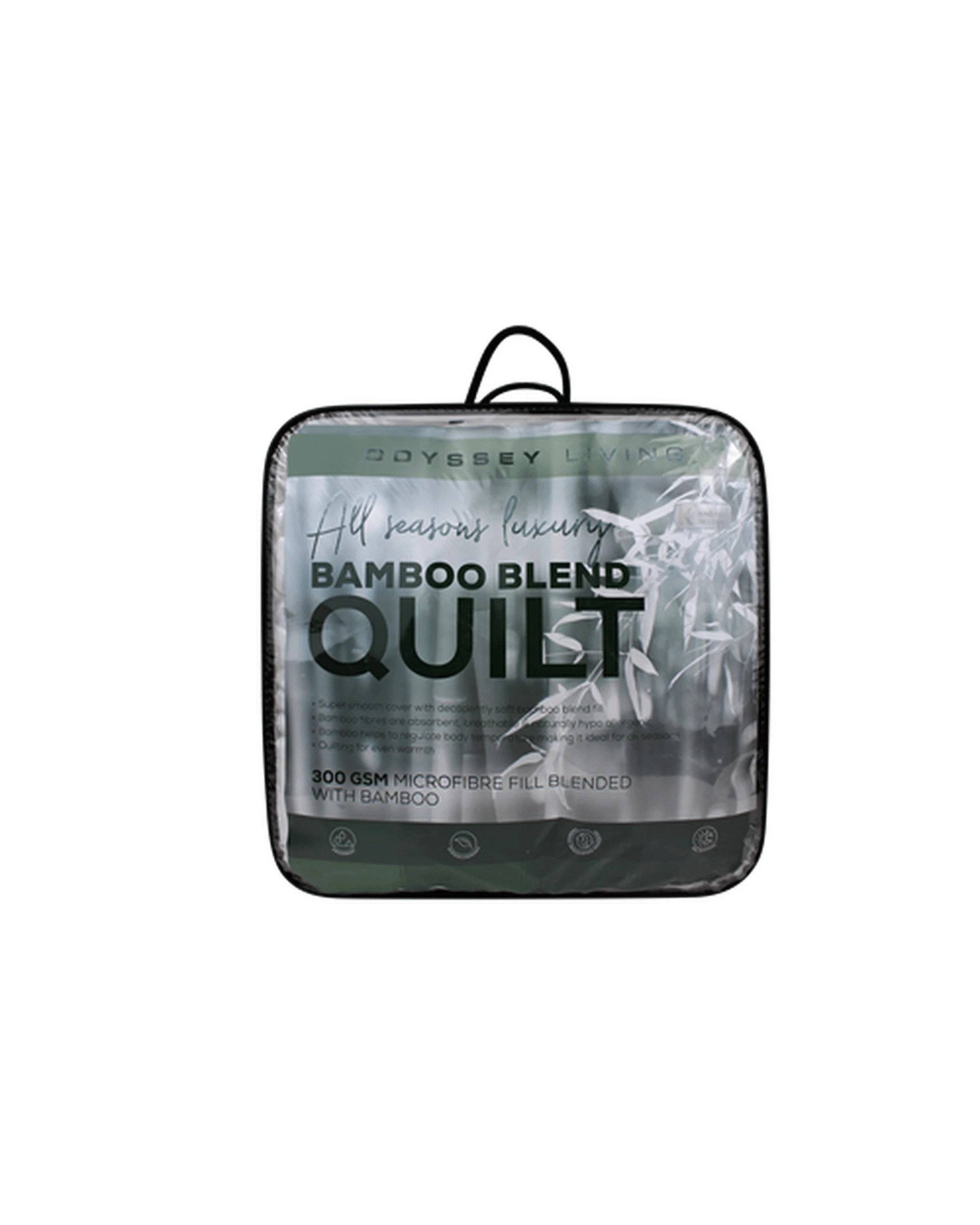 3 Odyysey Microlush Bamboo Blend Quilt 300Gsm - King Bed - White, 3 of 4