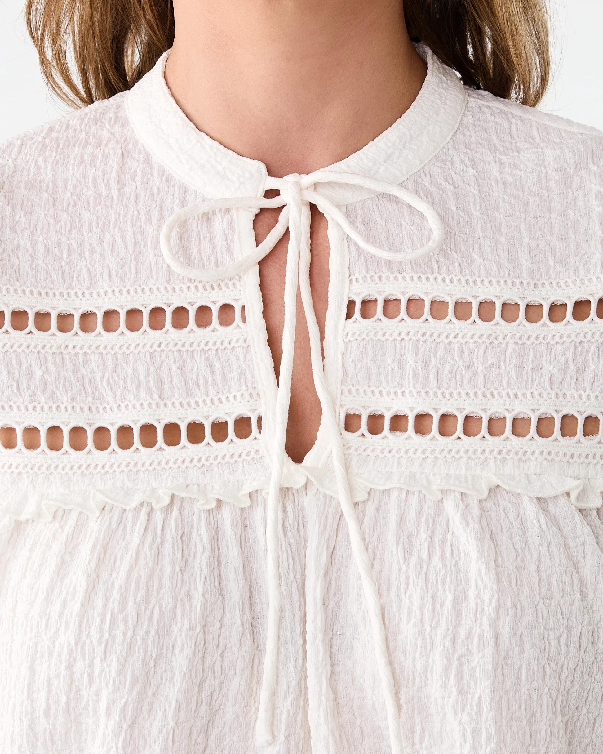 5 Long Sleeve Ruffle Detail Top Cld White, 5 of 8