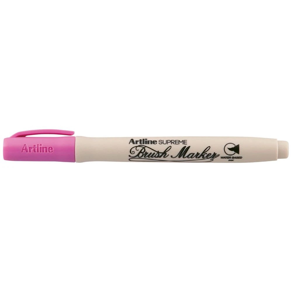 1 Artline Supreme Brush Marker Pink, 1 of 2