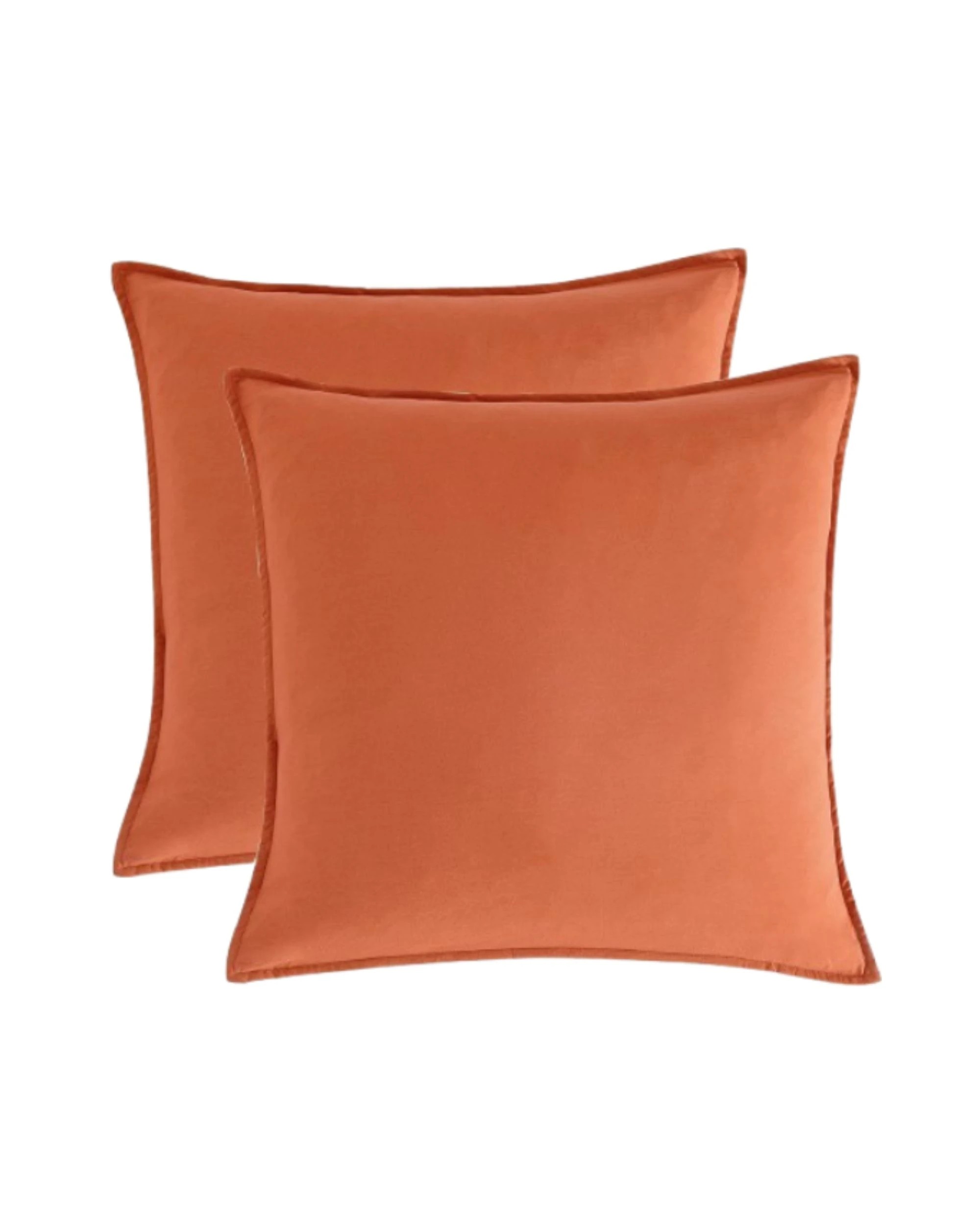 1 CleverPolly 2-Pack Vintage Washed Microfibre European Pillowcases - Terracotta, 1 of 4