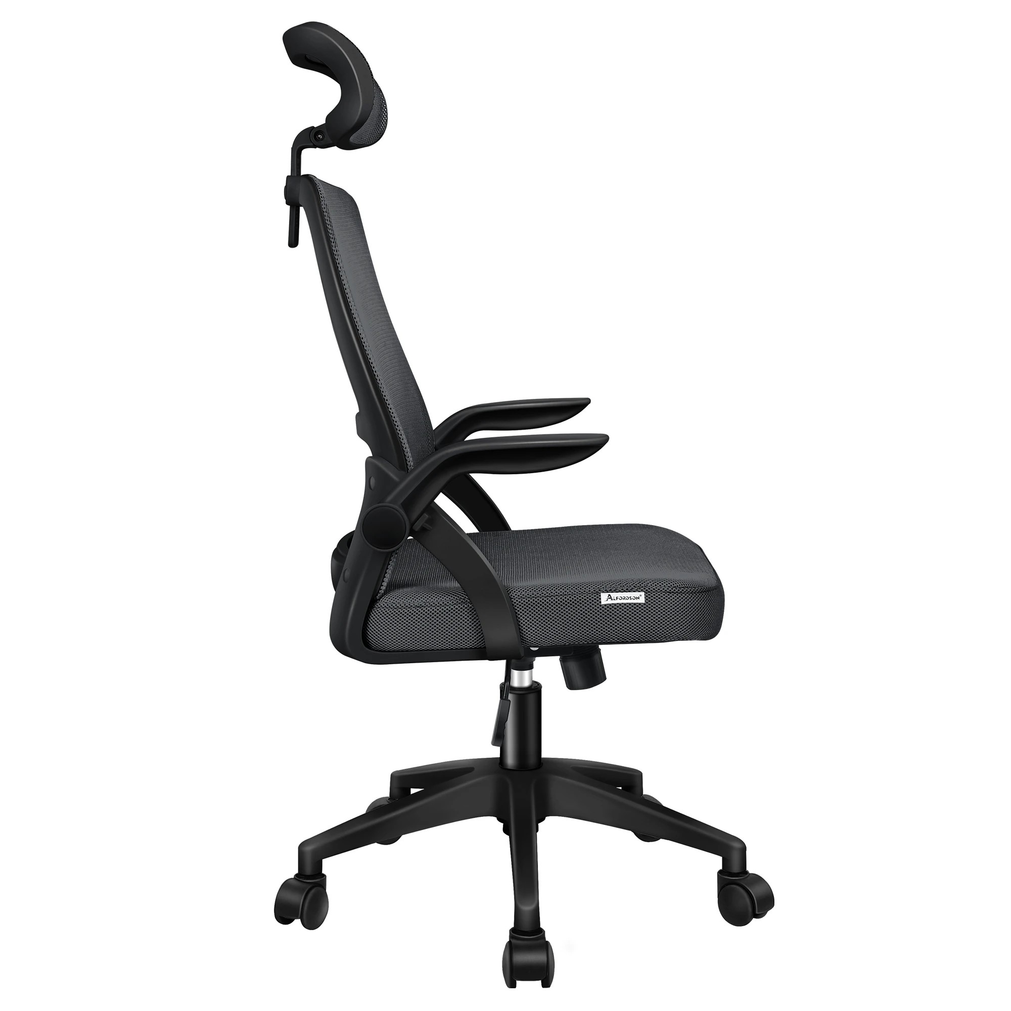 4 Alfordson Mesh Office Chair Executive Seat Tilt Gaming Racing Computer - Grey, 4 of 10