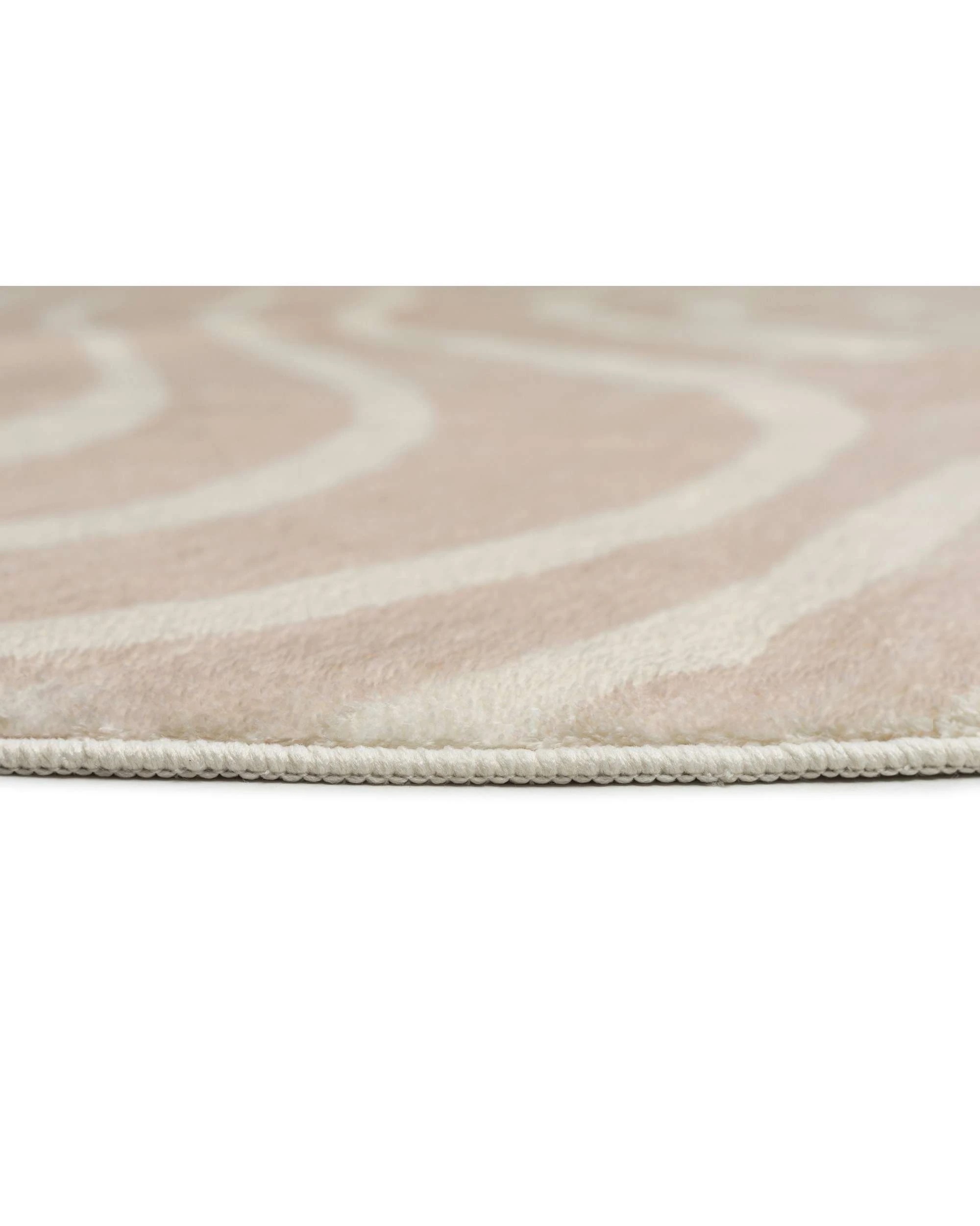 5 Loopsie Glis Lines Washable Round Rug-240cm x 240cm - Beige, 5 of 5