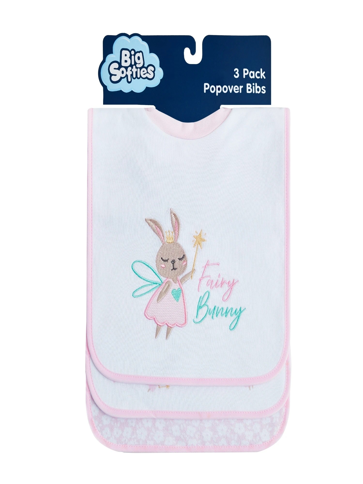 1 Big Softies 3 Pack Popover Bibs - Bunny, 1 of 7