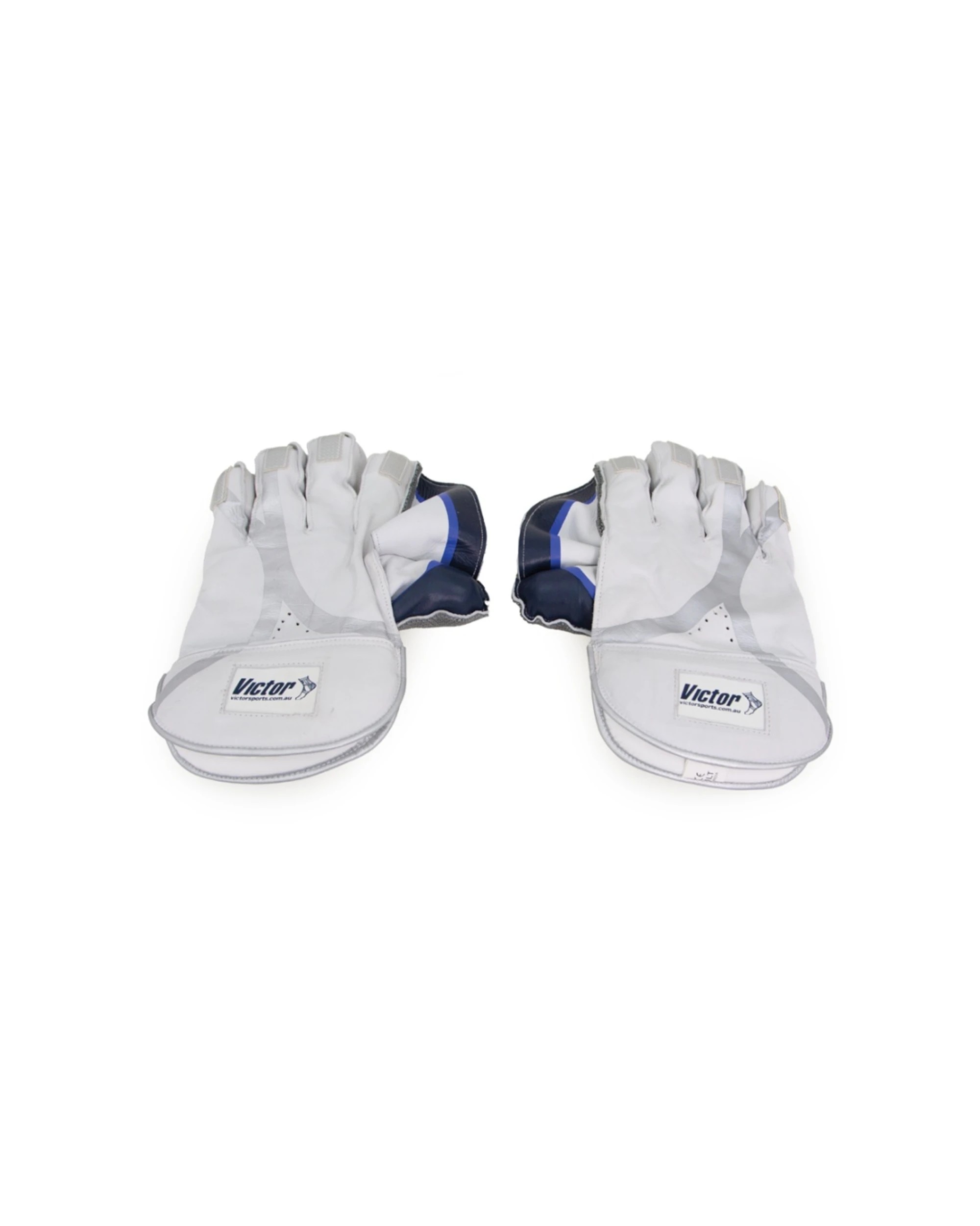 2 Victor Sports Wicket Keeping Gloves Leather Palm Padded Superior Adult - Multi, 2 of 3