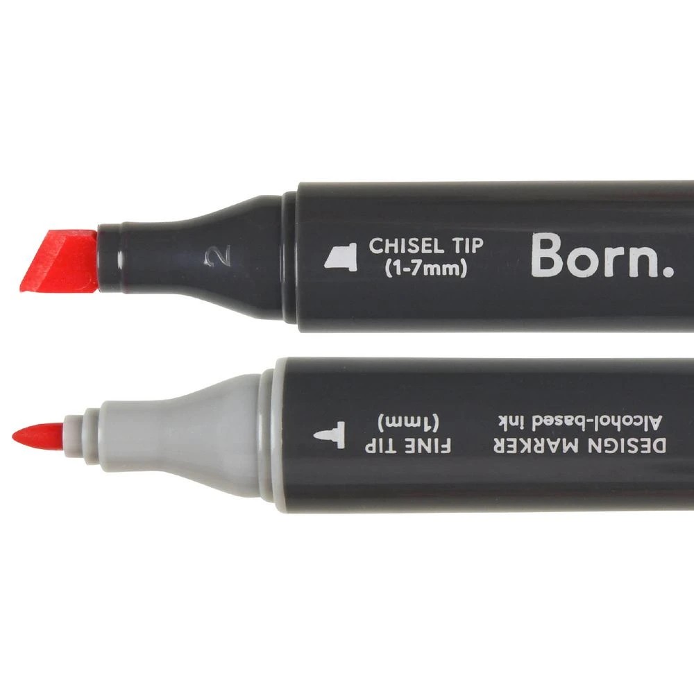 2 Born Professional Dual-Tip Artist Marker Magenta RV789, 2 of 4