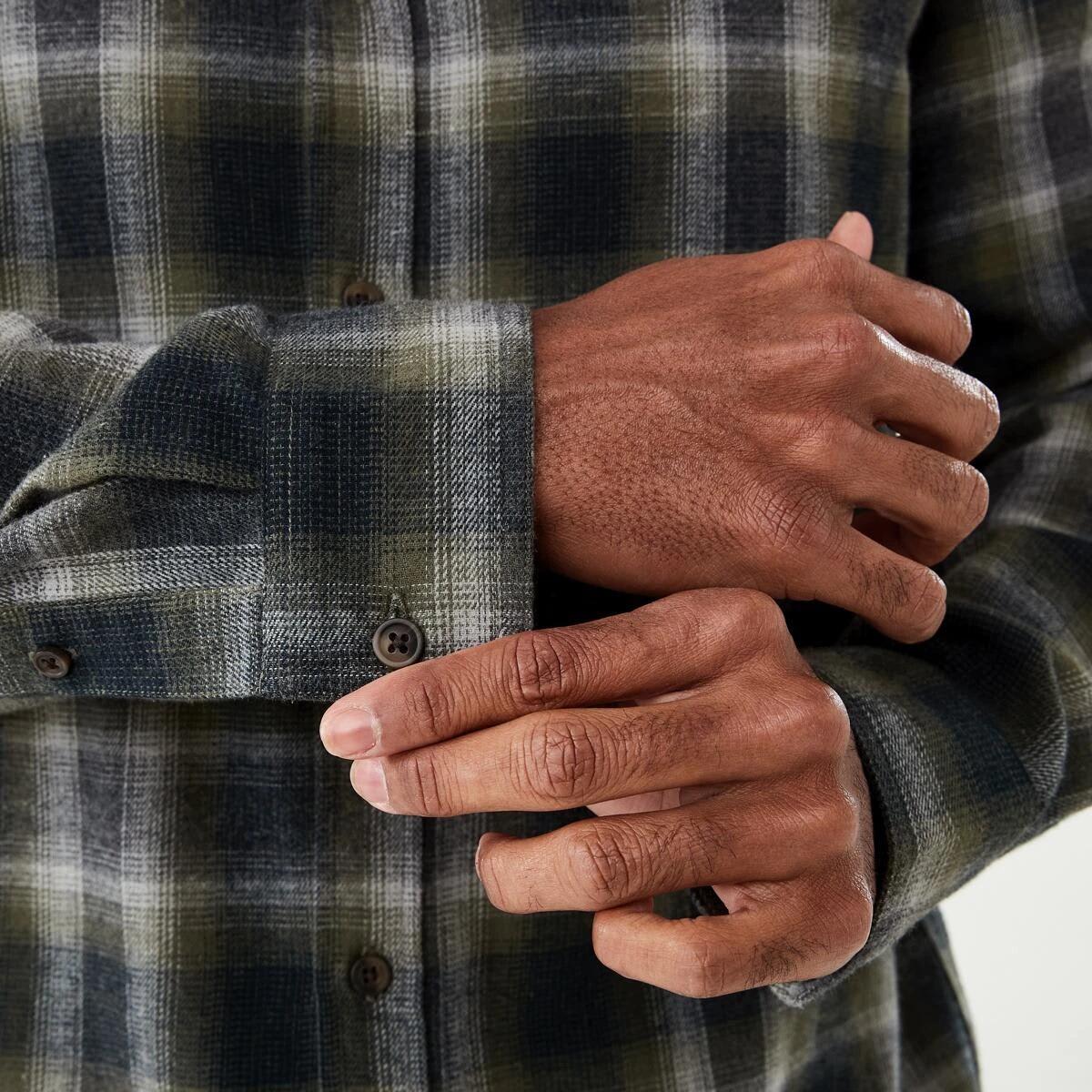 7 Long Sleeve Buffalo Check Shirt Grn Check, 7 of 7