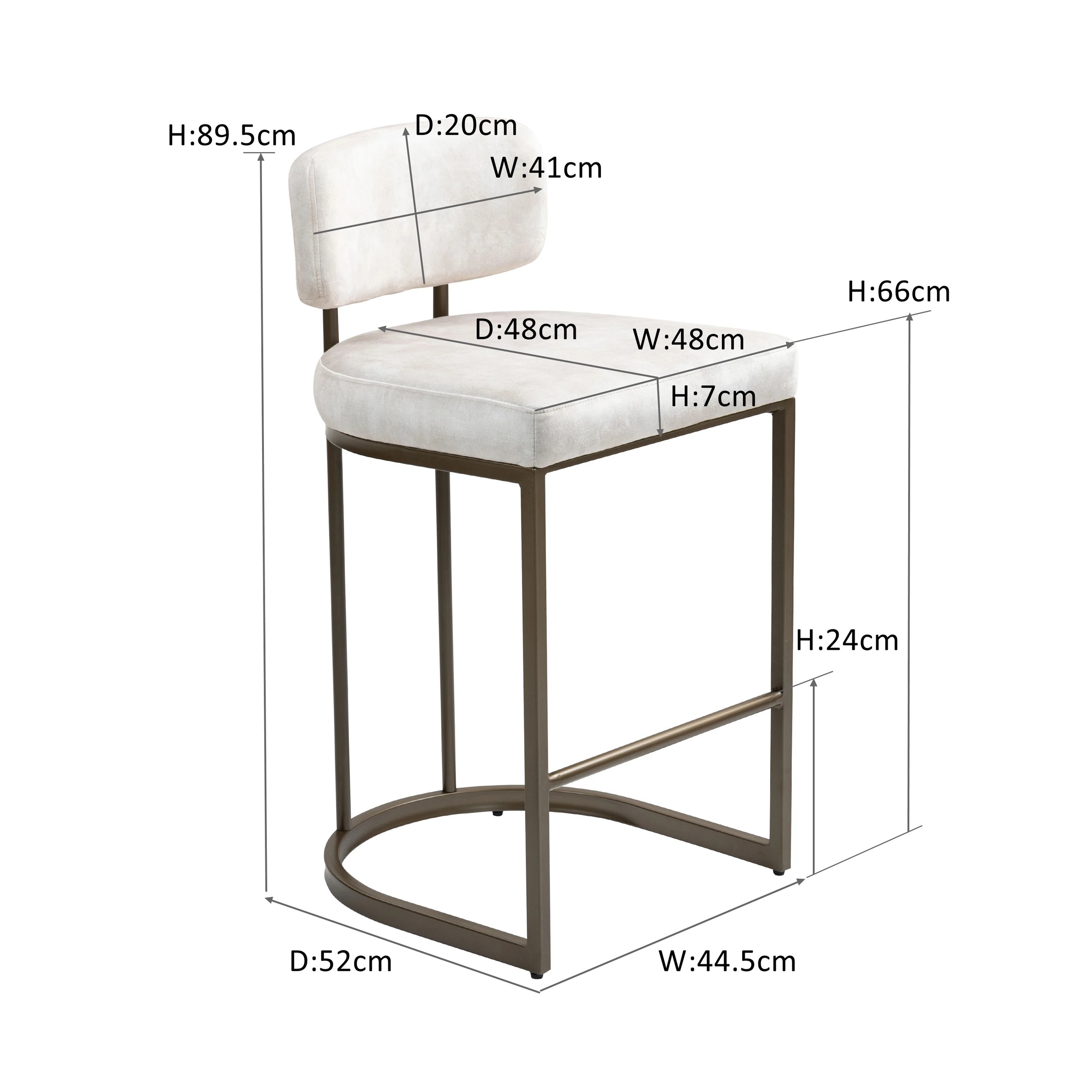 10 IHOMDEC Velvet Bar Stools Set of 2 - Beige - Beige, 10 of 10