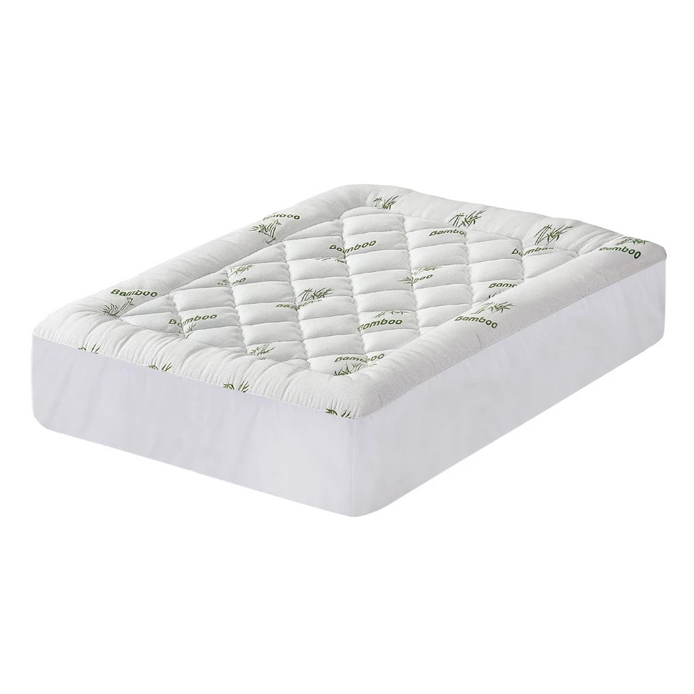 1 Giselle Mattress Topper 5cm Pillowtop toppers Bamboo Double - White, 1 of 9