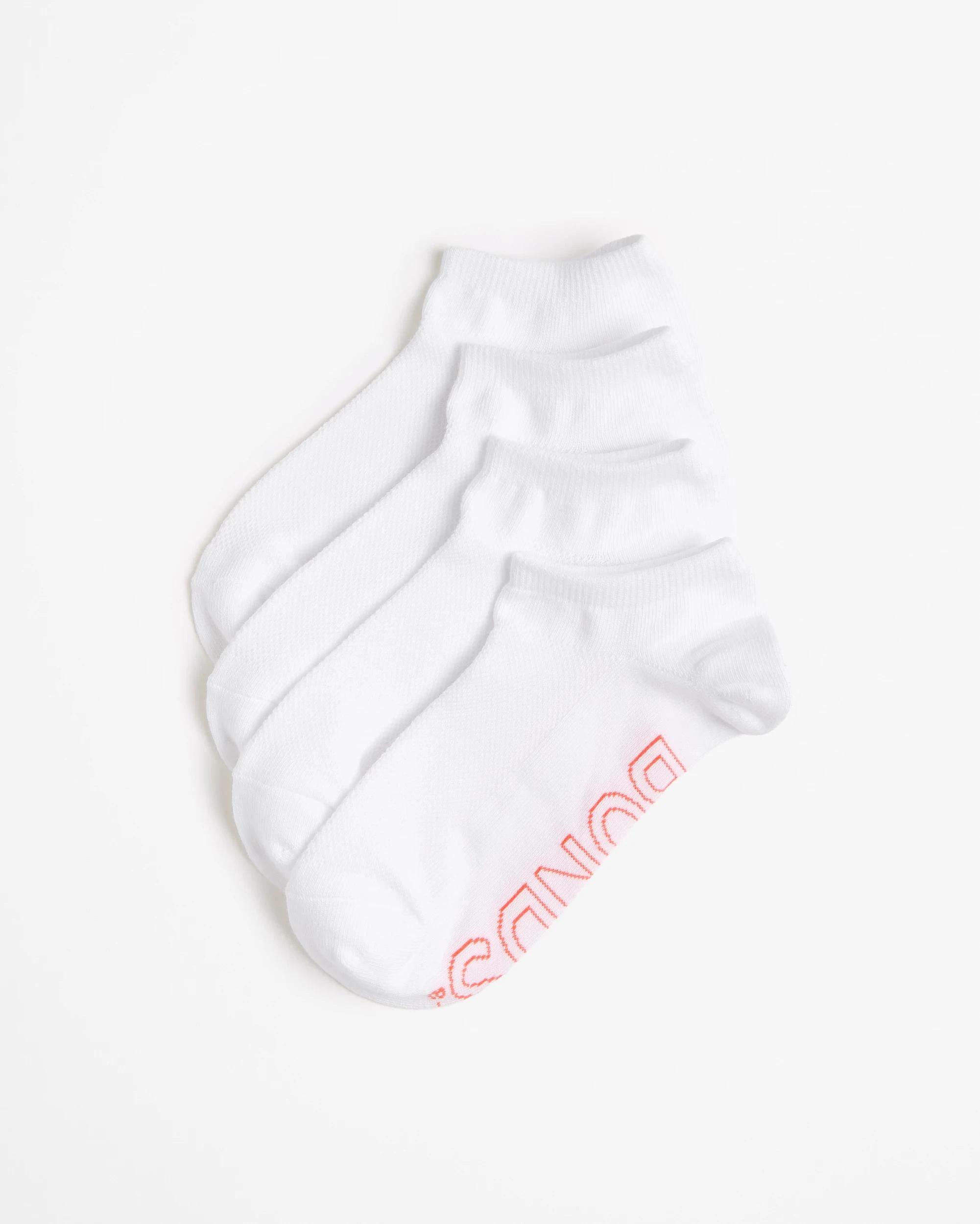 1 Women's Cotton Blend Logo Lightweight Low Cut Socks 4 Pack - Bonds WHITE, 1 of 3
