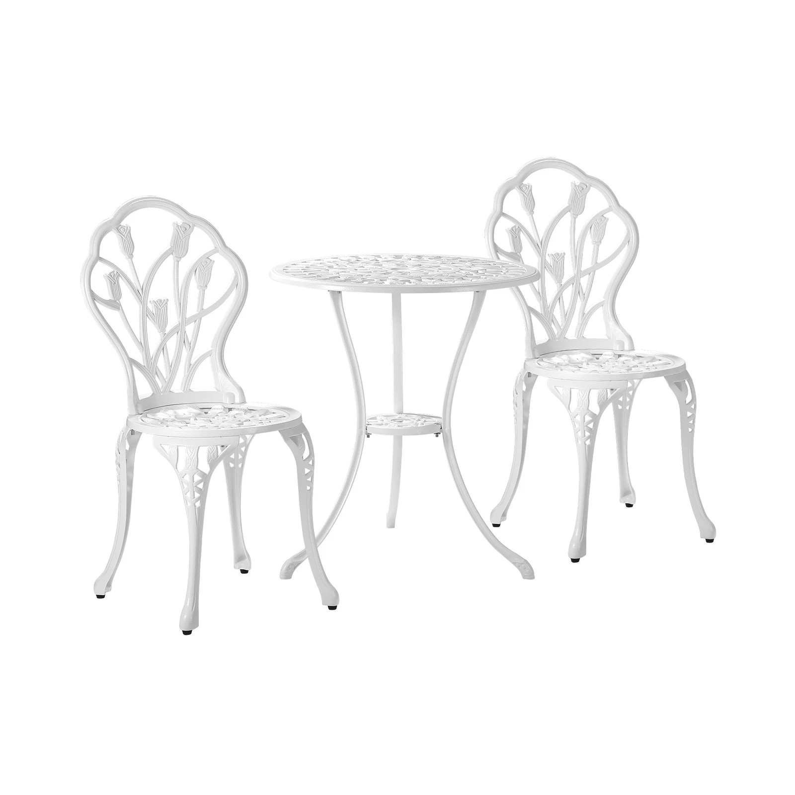 8 Livsip 3 Piece Outdoor Furniture Setting Chairs Table Bistro Patio Dining Set
 - White, 8 of 10