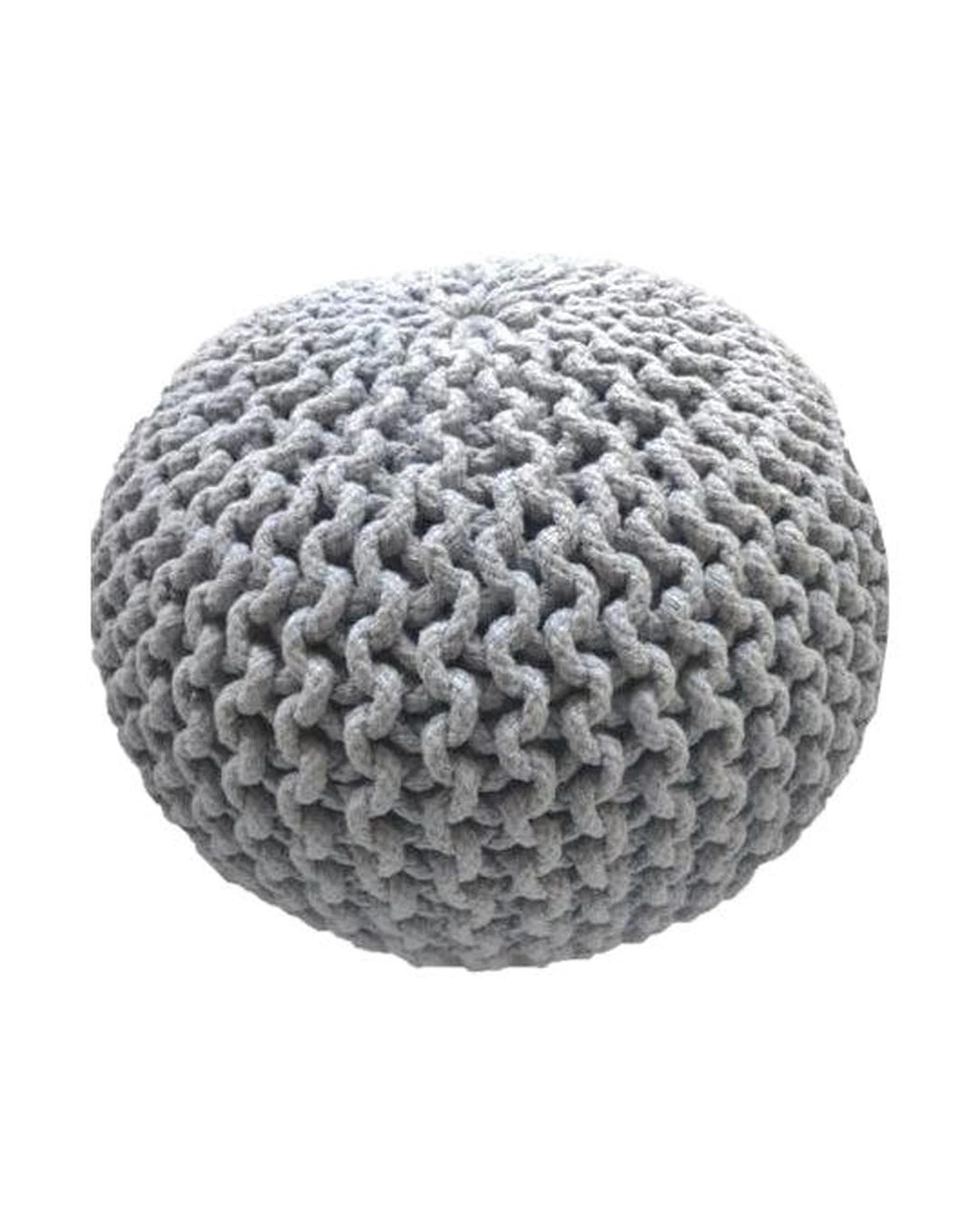 1 La Grace Home Braided Ottoman Pouffe - Light-Grey, 1 of 1