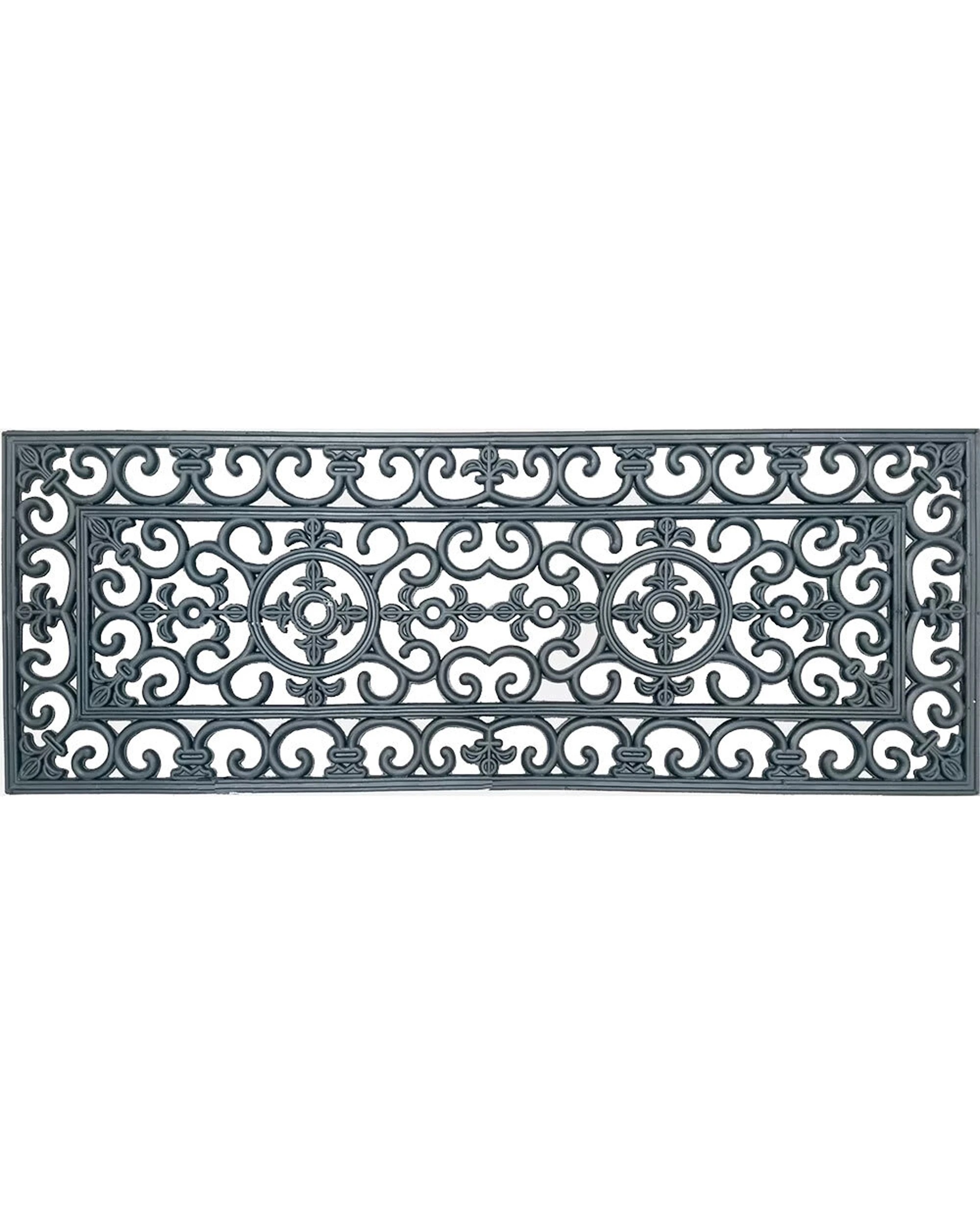 3 Solemate Rubber Filigree Wide Outdoor Doormat 45x120cm - Charcoal, 3 of 3