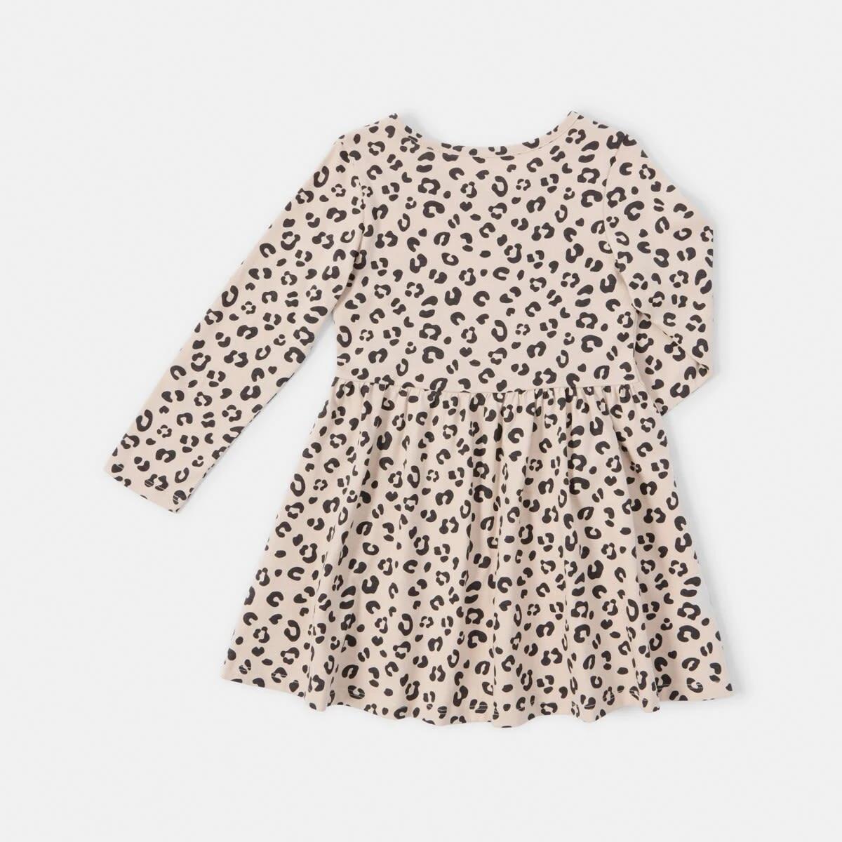 9 Long Sleeve Jersey Dress Leopard, 9 of 9