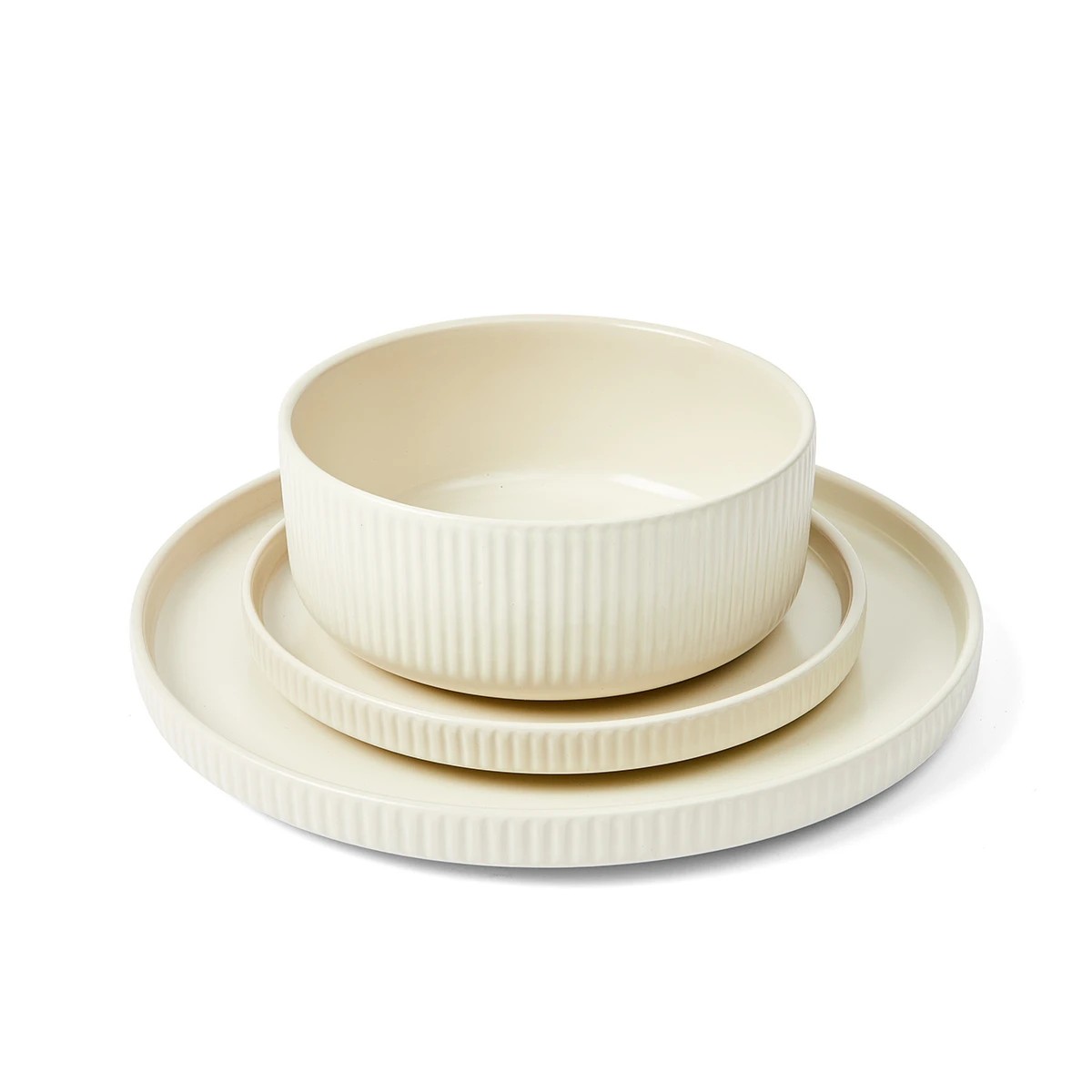 2 Taupe Linear 12 Piece Dinner Set, 2 of 8