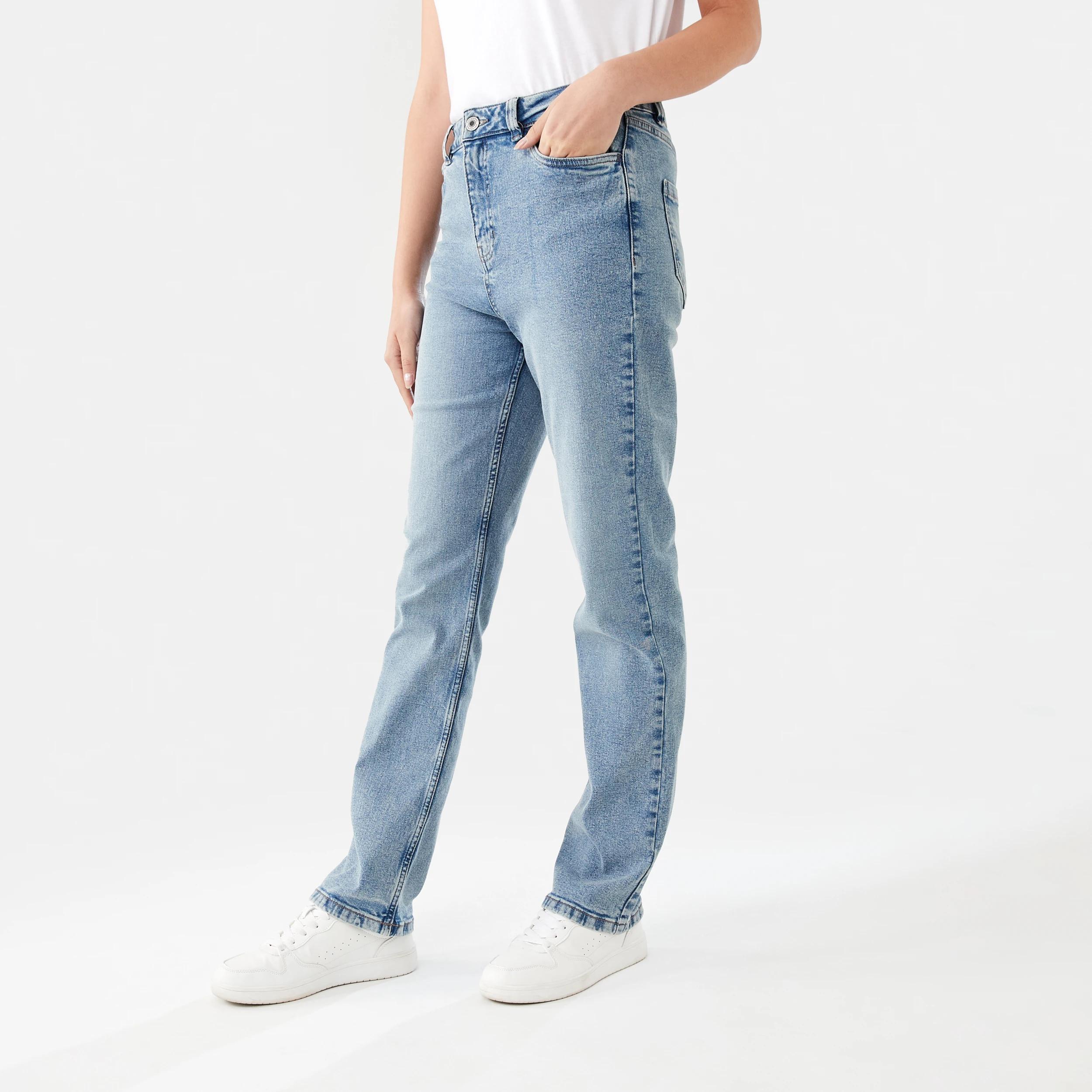 3 High Rise Straight Jeans MID WASH, 3 of 9