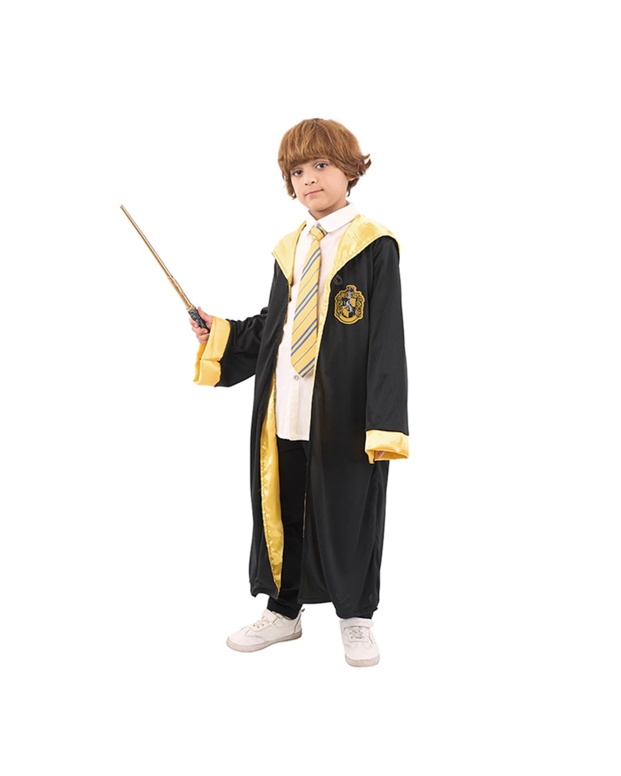 2 Party Planet Hooded Wizard Cape Kids Costume - ONE SIZE - Yellow, 2 of 2