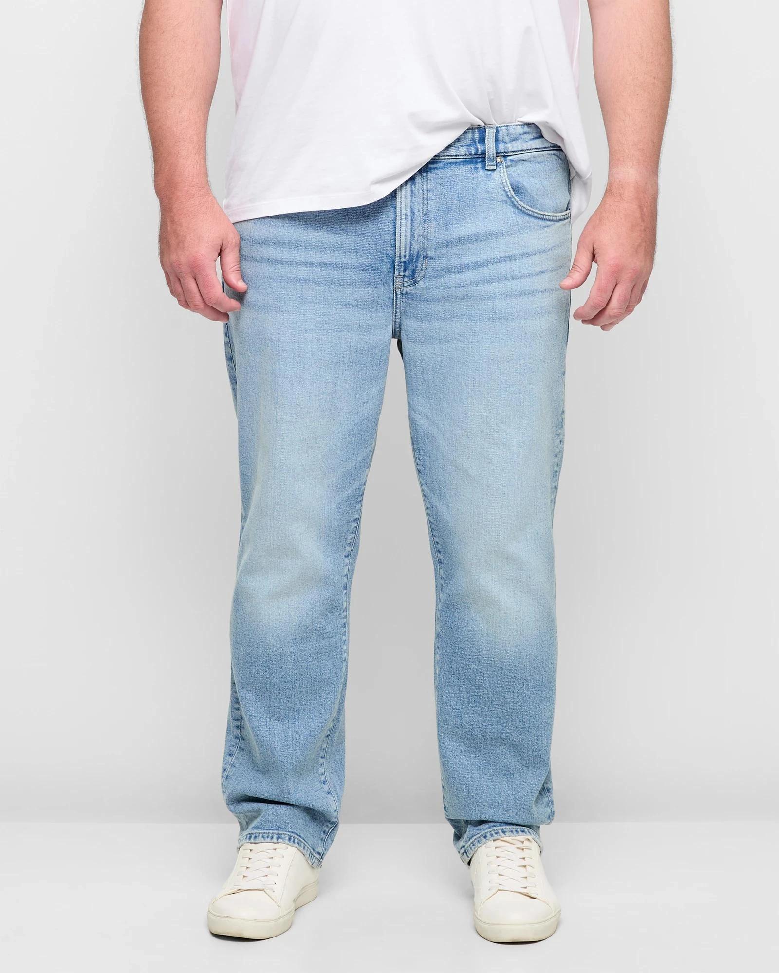 1 Target Man Plus Plus Size Straight Stretch Denim Jeans LIGHT INDIGO BLUE, 1 of 5