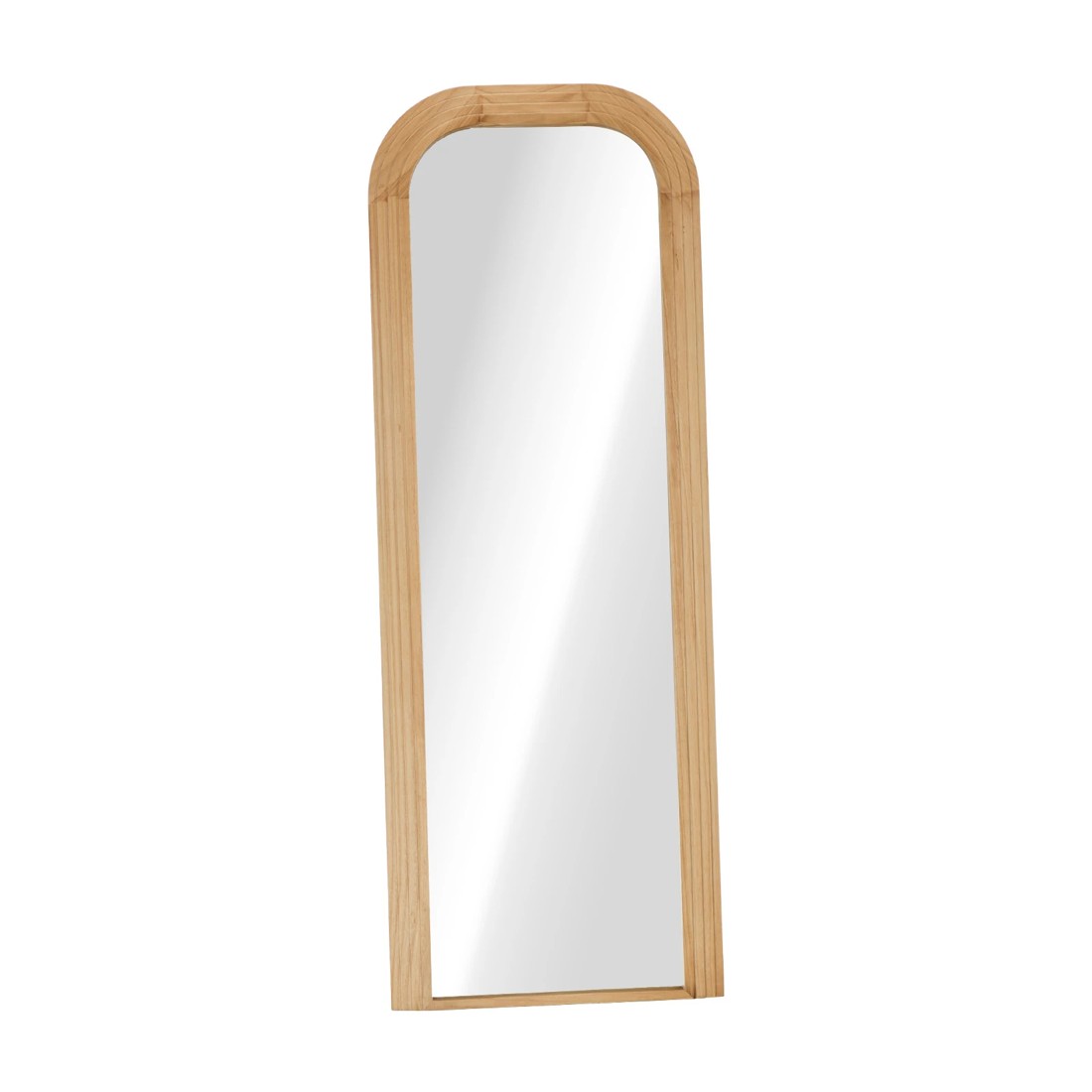 1 Oikiture Full Length Arch Mirror 165x60cm Wood Top Round Corner Bedroom - Natural, 1 of 10
