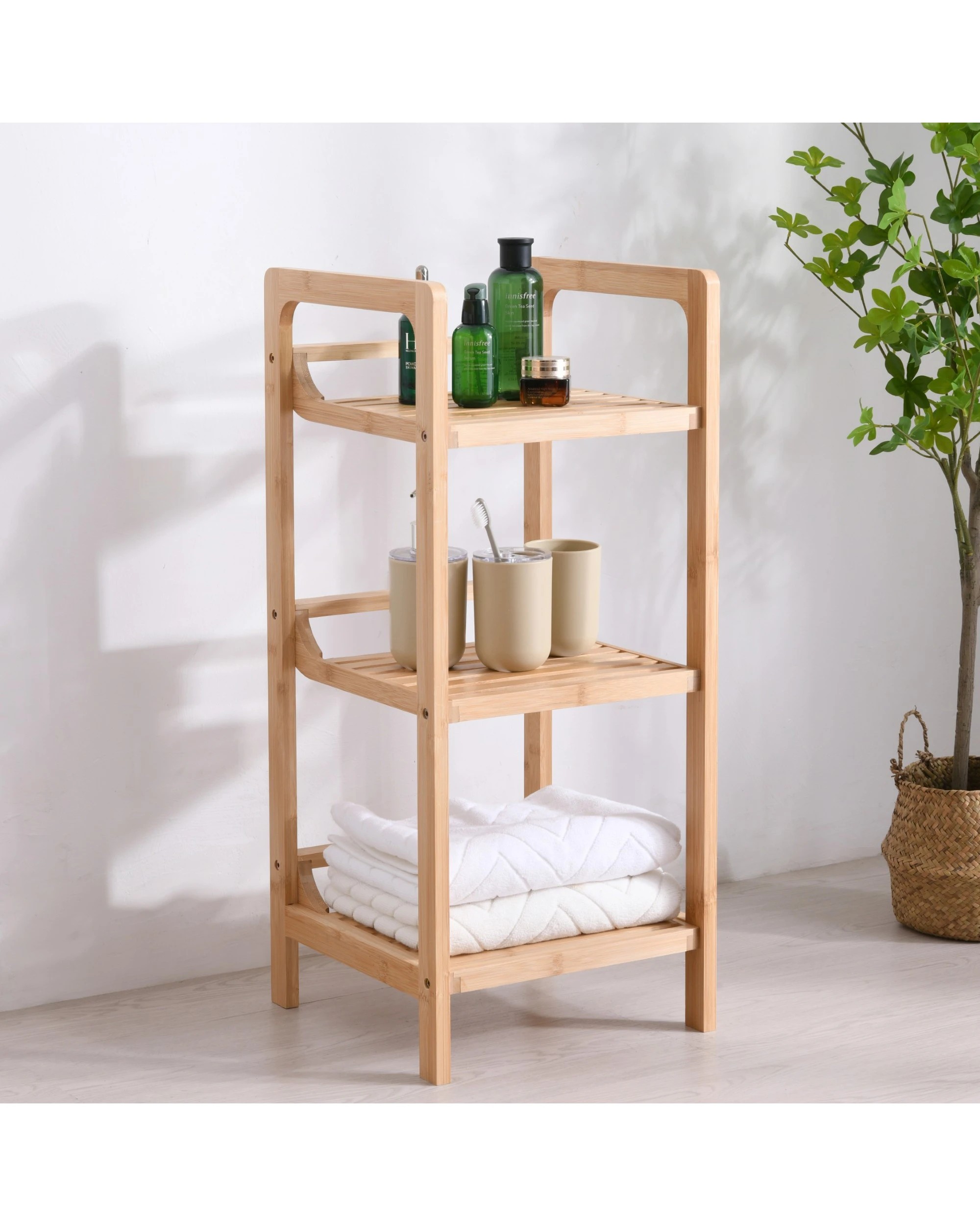 2 Takara Okin 3-Tier Natural Bamboo Shelf 30x30x70cm - Natural, 2 of 4