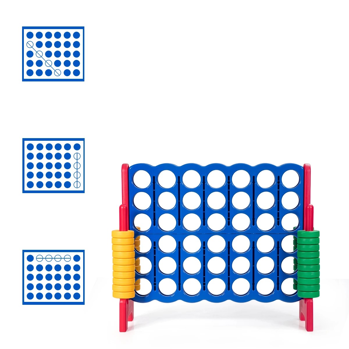 3 Costway Giant Connect 4 In A Row Jumbo Game Set, 3 of 4