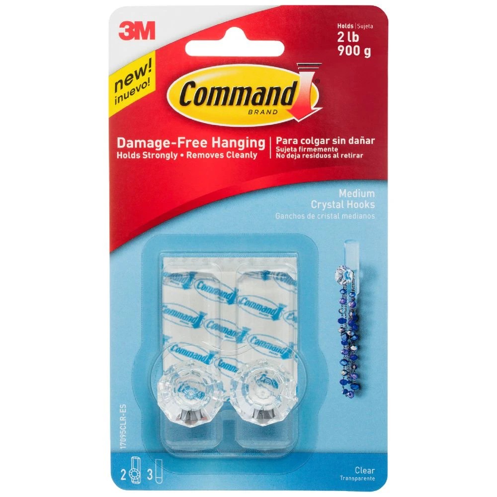 1 3M Command Medium Crystal Hook 2 Pack, 1 of 5
