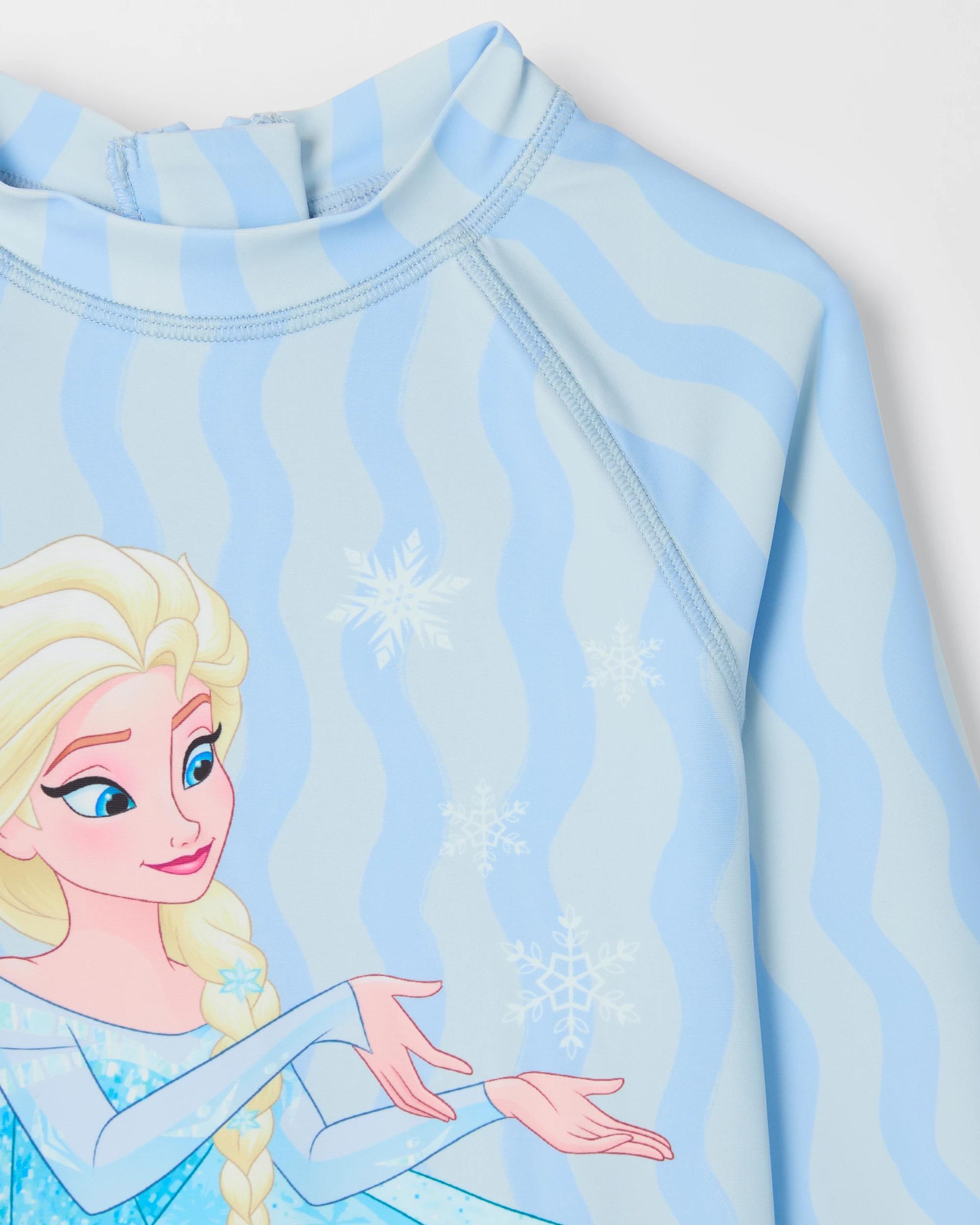 2 Disney Frozen Long Sleeve Swim Surfsuit BLUE ELSA, 2 of 2