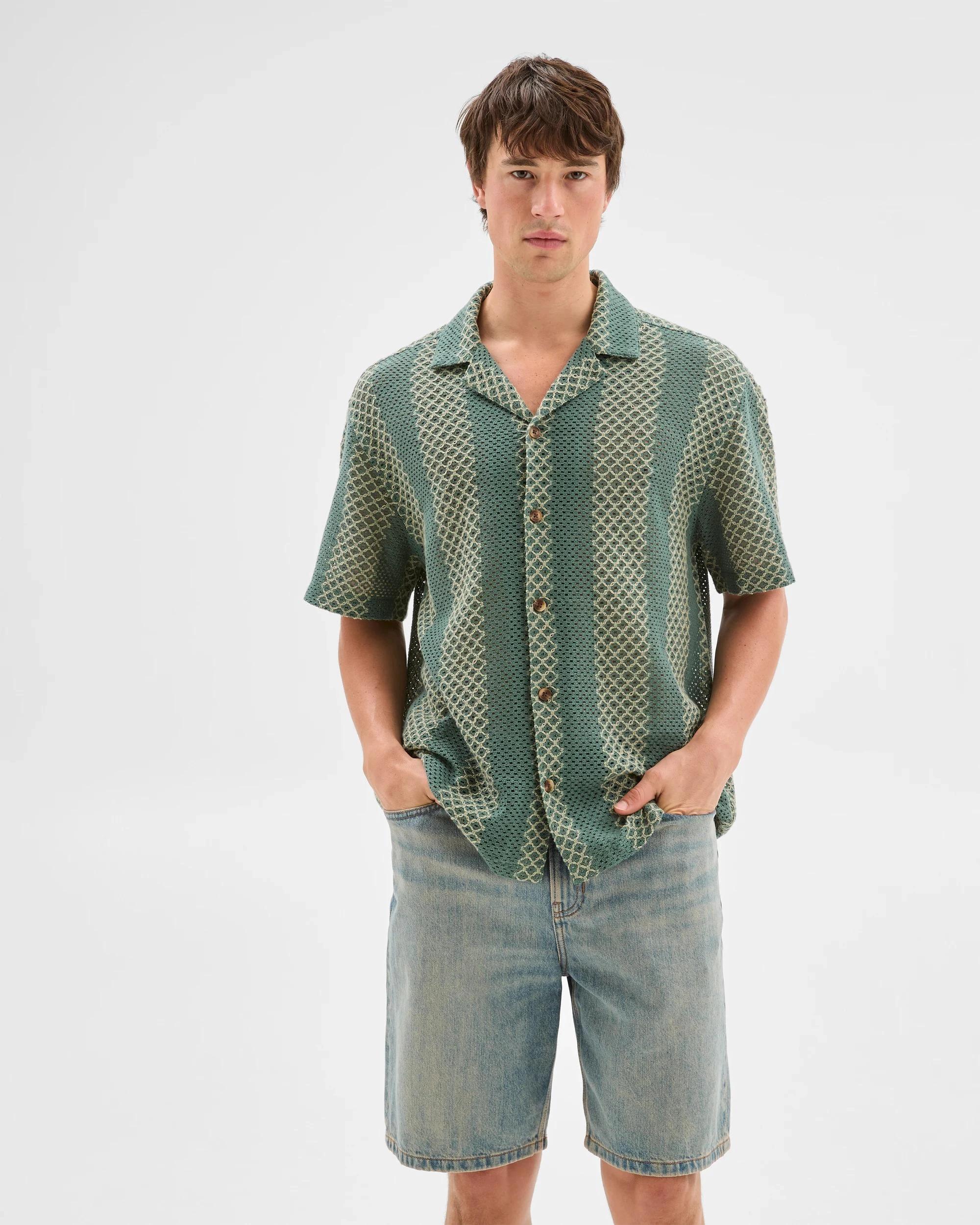 4 Australian Cotton Blend Woven Shirt - Commons GREEN, 4 of 7