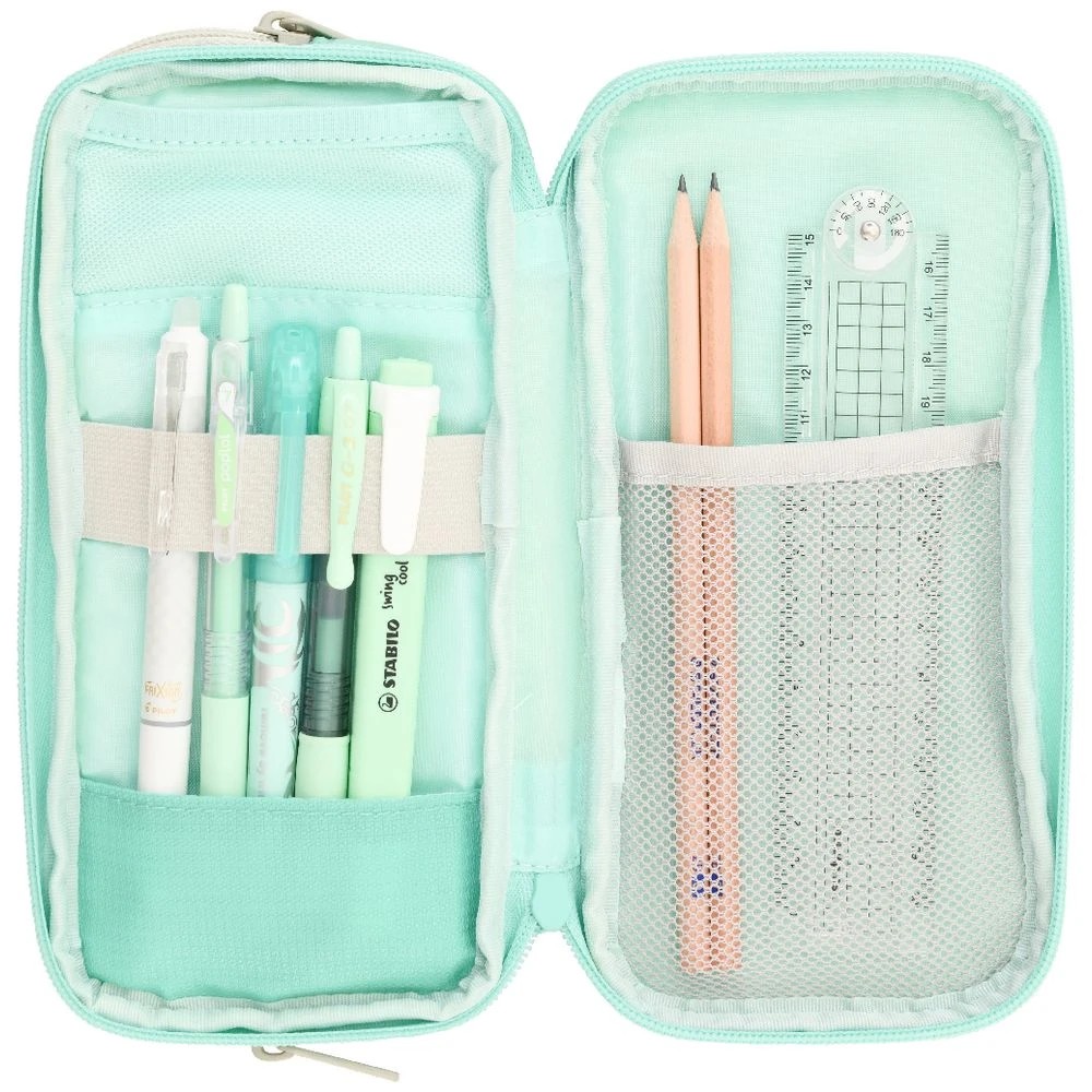 2 Smart Fit Twin Zip Pencil Case Large Green, 2 of 8