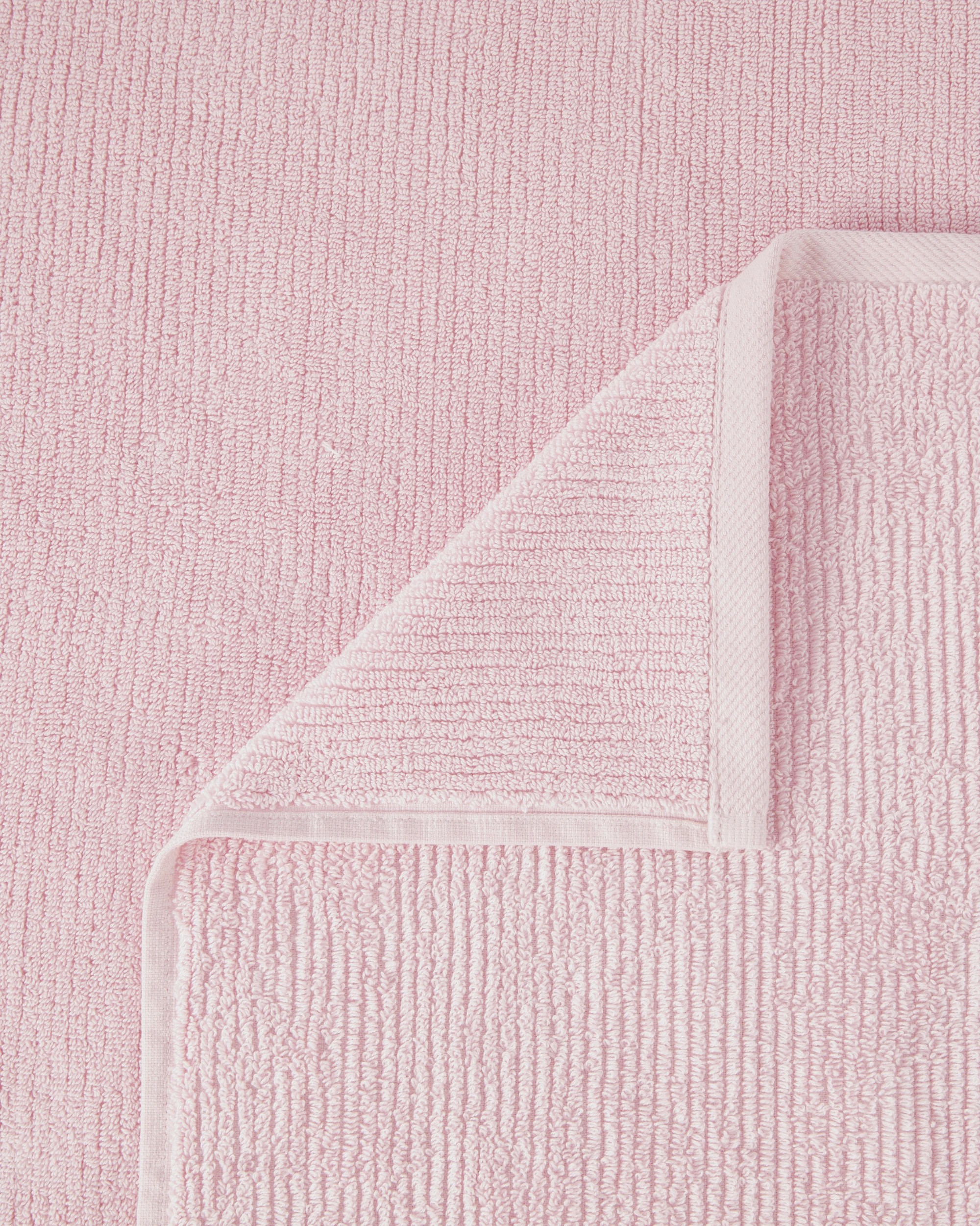 2 Ribbed Cotton Bath Sheet - Pink, 2 of 5