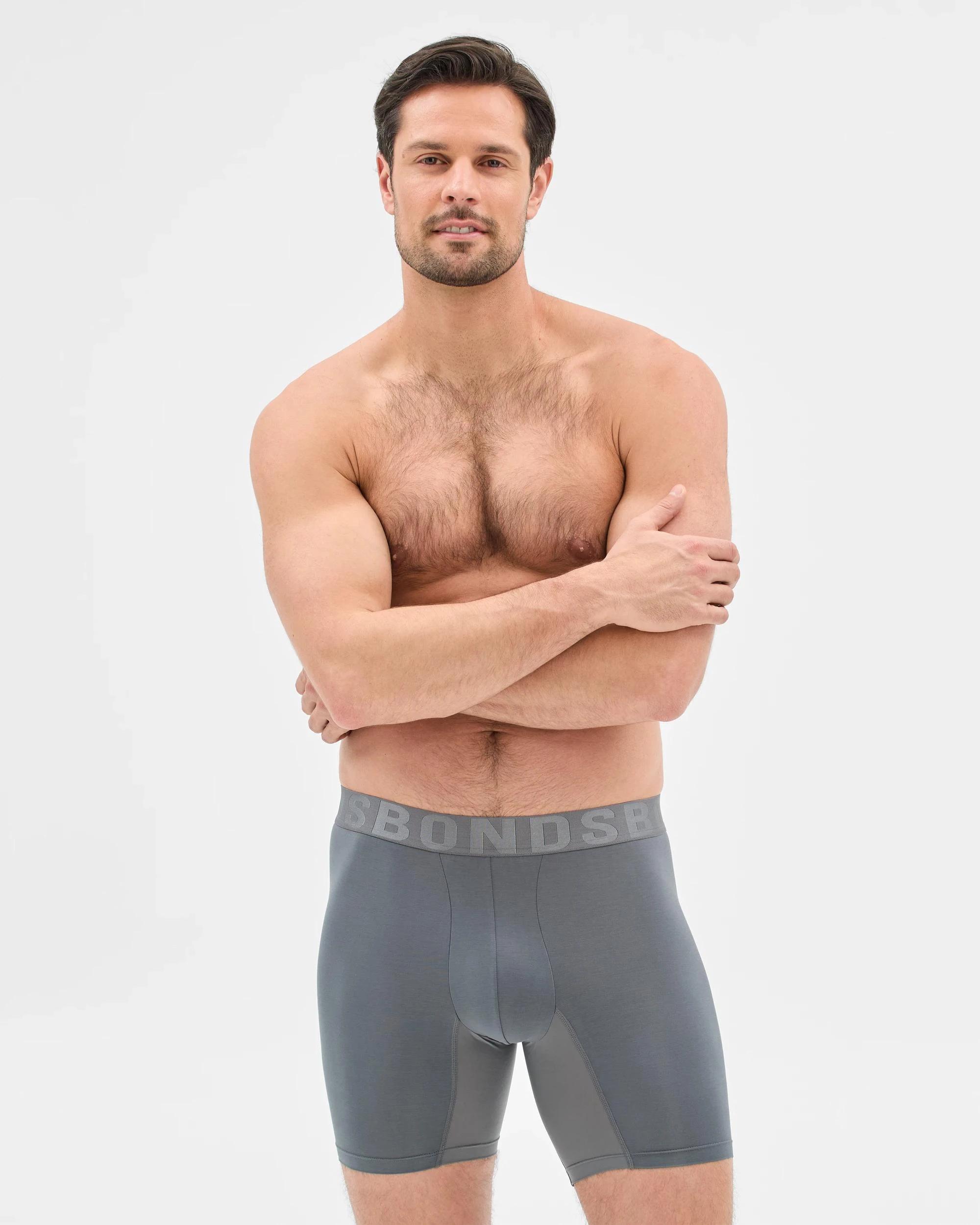 2 Men's Chafe Off Trunks - Bonds SEAL BAY DARK GREY, 2 of 3