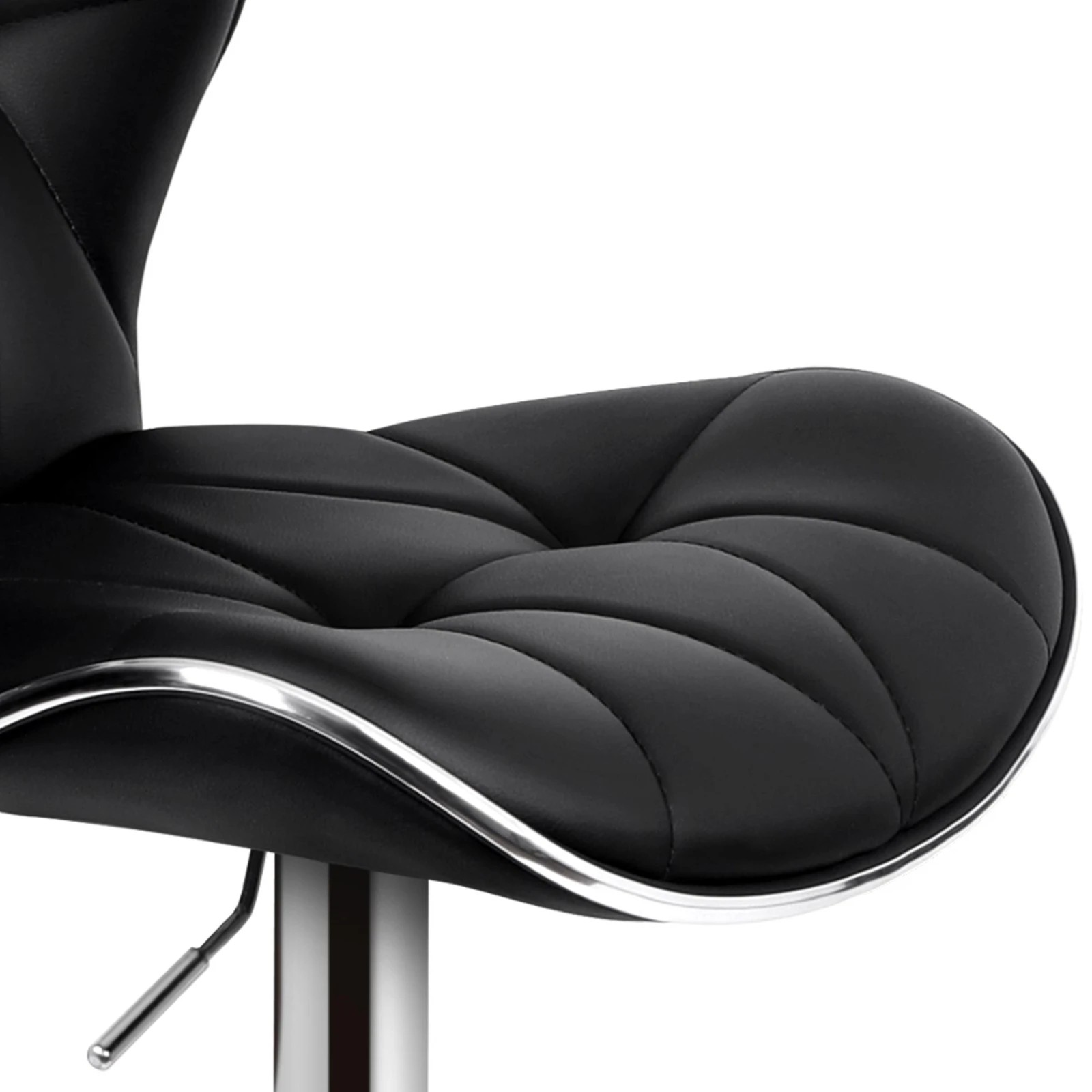 6 Alfordson 4x Bar Stools Luna Kitchen Swivel Chair Leather Gas Lift - Black, 6 of 10