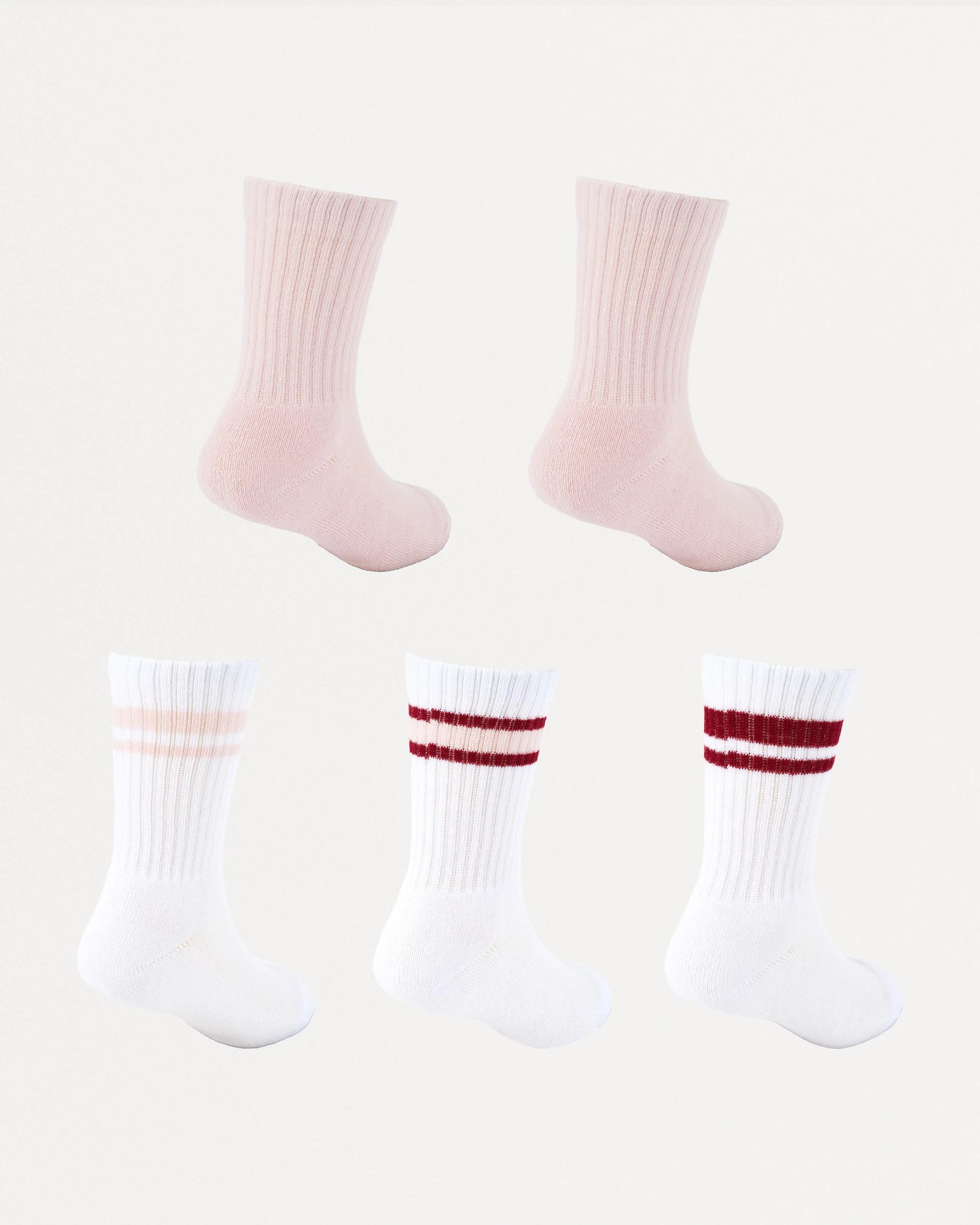 2 5 Pack Crew Socks Wht Strp, 2 of 3