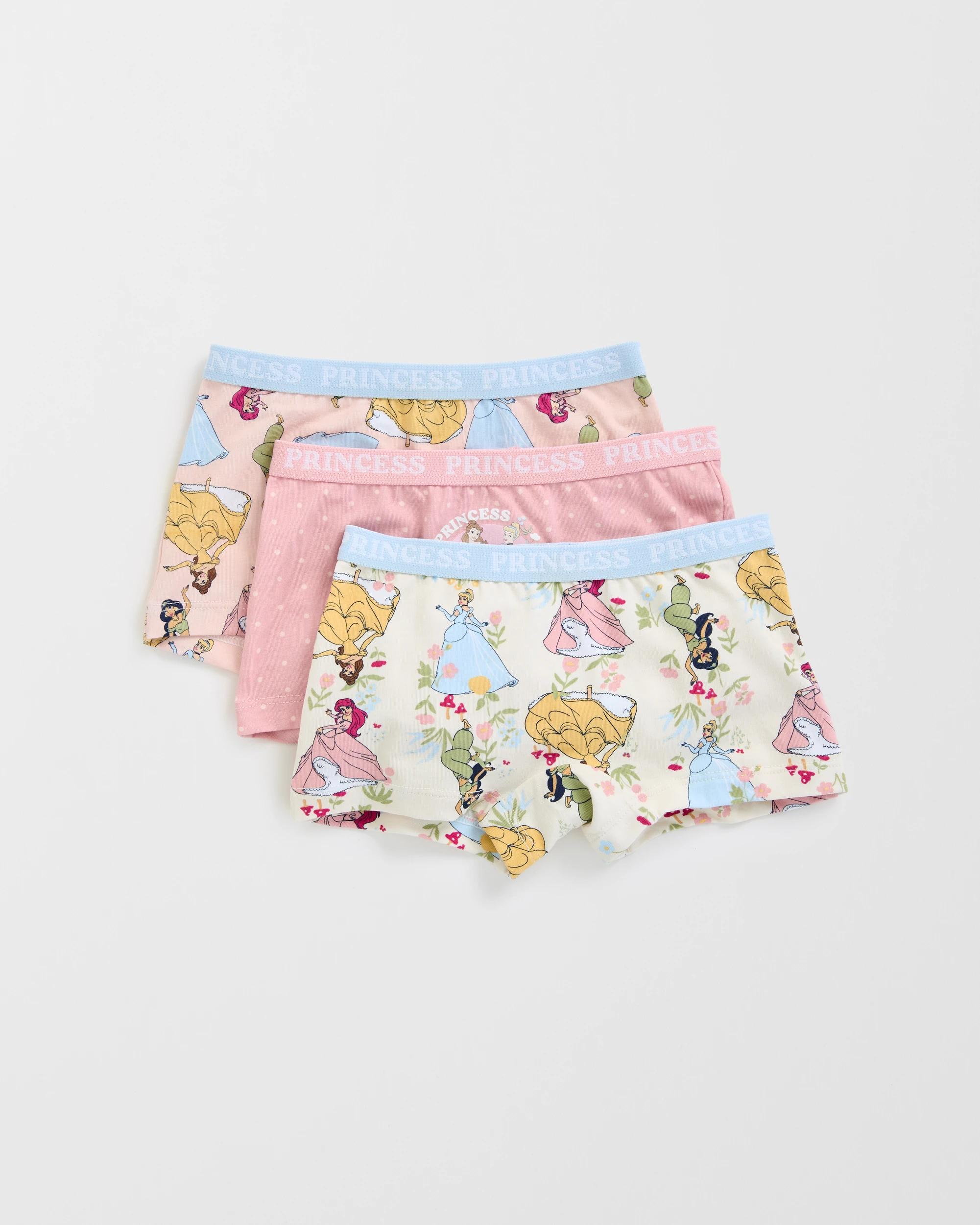 1 Disney Princess Australian Cotton 3 Pack Young Girls Shortie PRINCESSES, 1 of 2