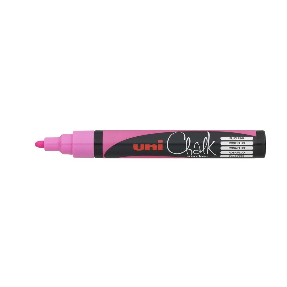 3 Uni Liquid Chalk Marker Bullet Tip Fluoro Pink, 3 of 3