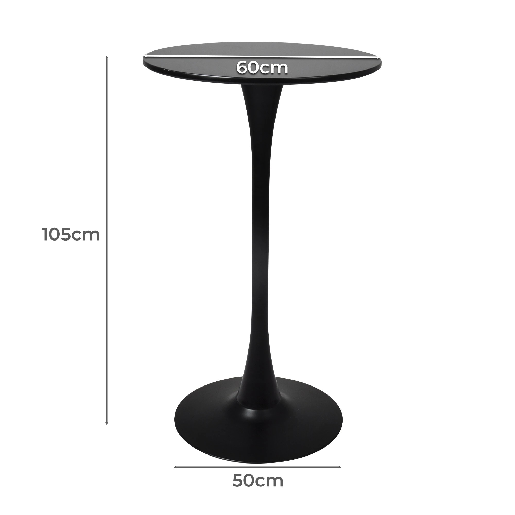 3 Levede 2x Round Marble Bar Tables - Black, 3 of 6