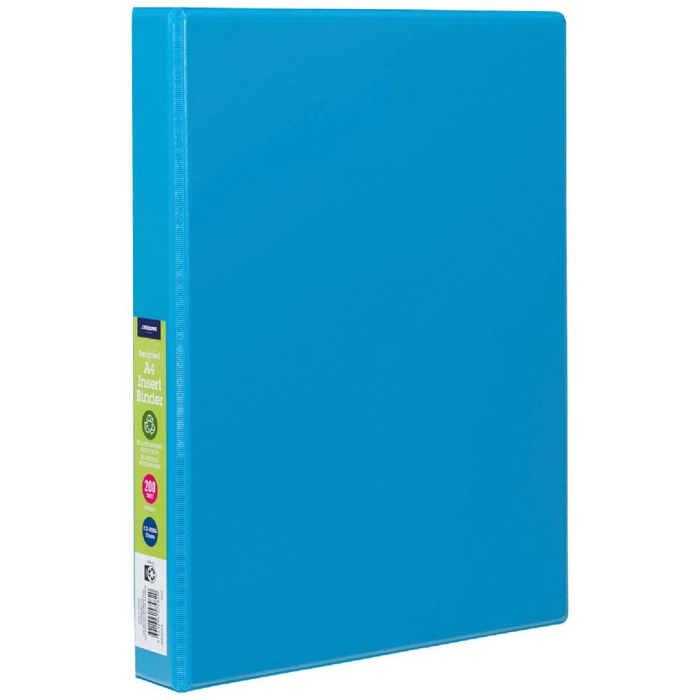 1 J.Burrows Insert Binder A4 2 D-Ring 25mm Light Blue, 1 of 5