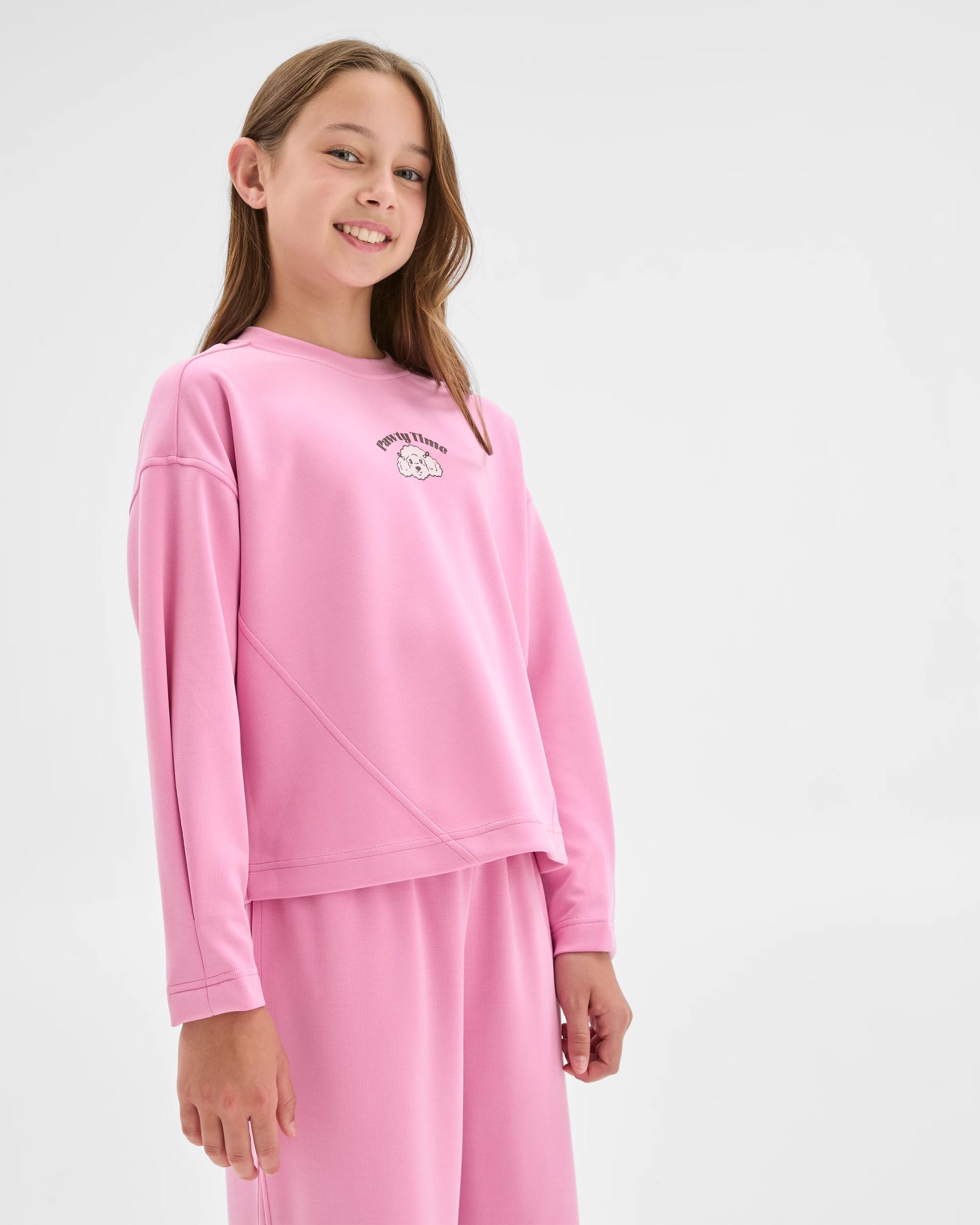 2 Target Kids Sandwash Scuba Crew Neck Top PINK, 2 of 5