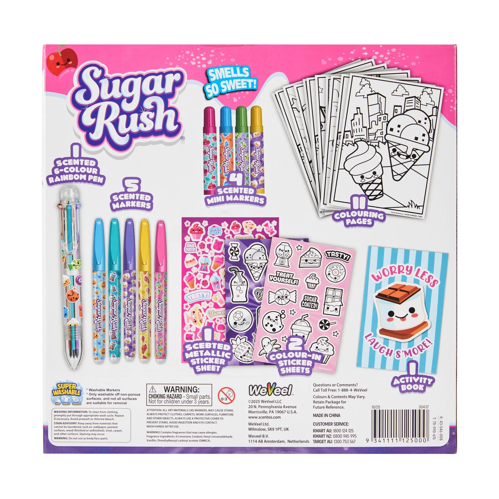 3 25 Piece Sugar Rush Scented Colouring Activity Set, 3 of 3