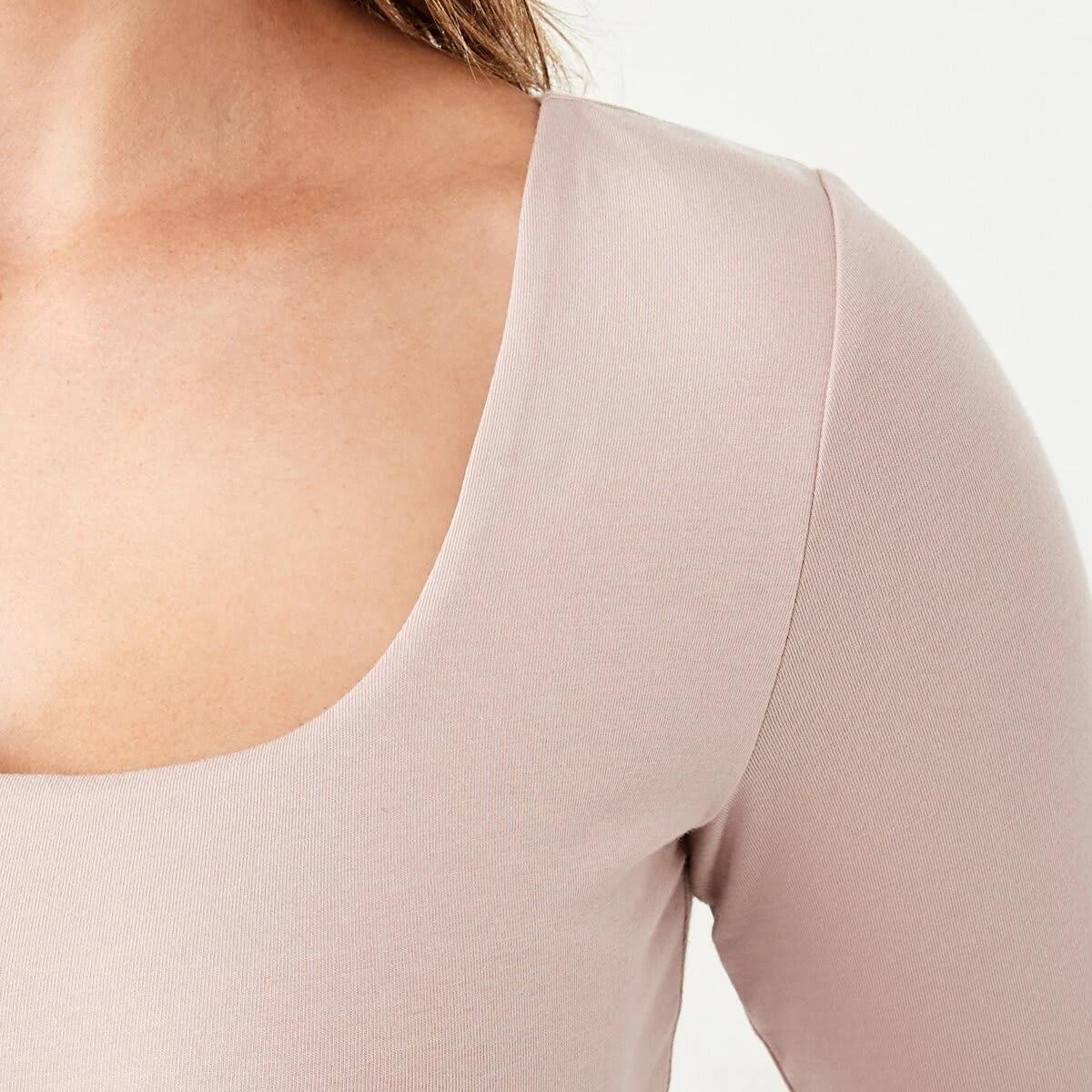 6 Long Sleeve Square Neck Top Rose Pink, 6 of 7