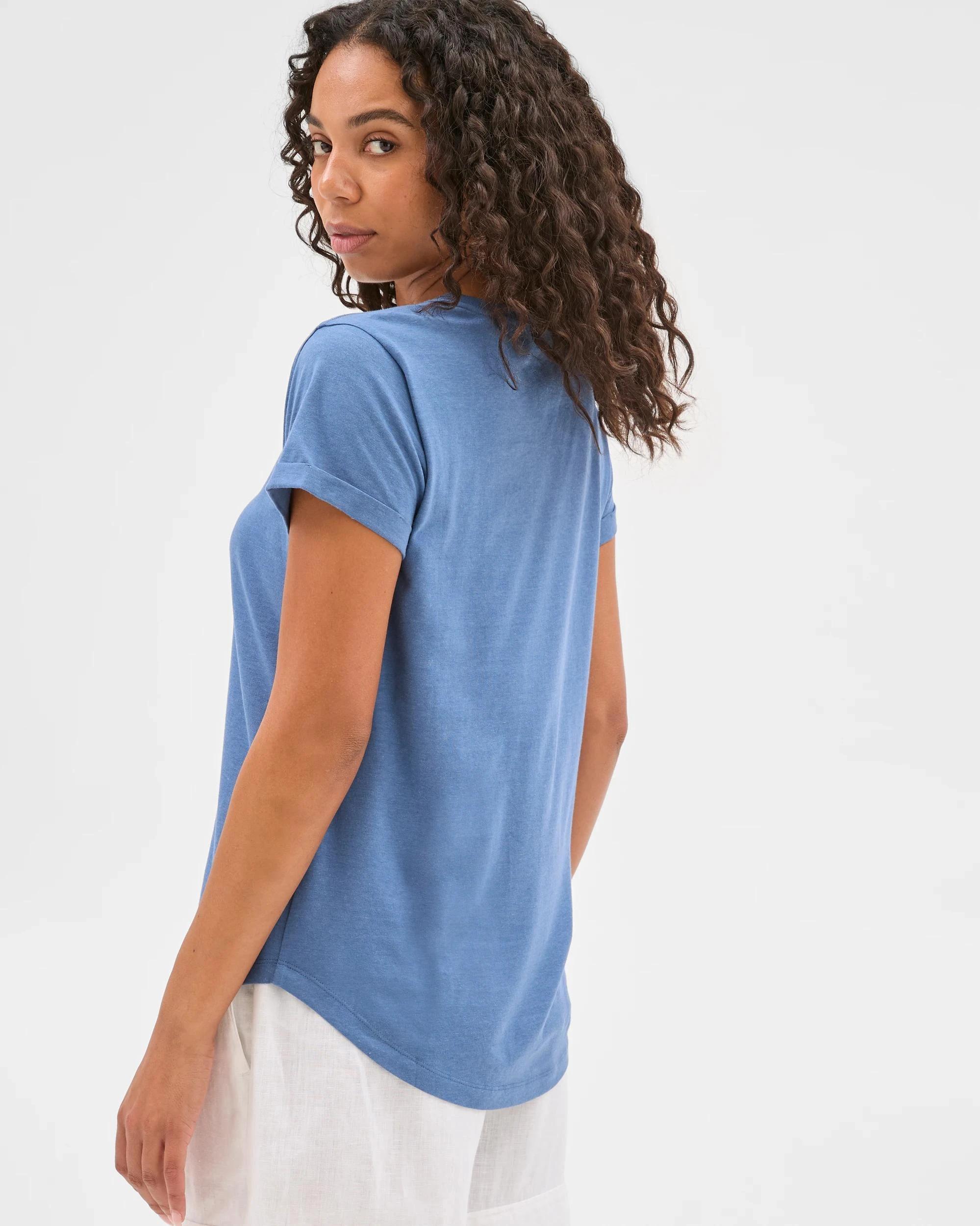 5 Target Cotton/Modal Relaxed Crew T-Shirt BLUE JAY, 5 of 6