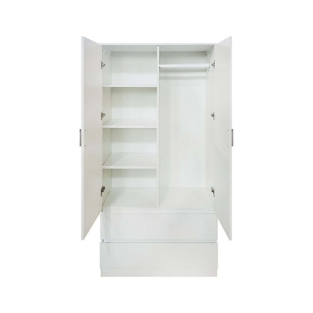 7 Ausway Wardrobe Cabinet Armoire Storage Shelves Organiser with Mirror, 7 of 9