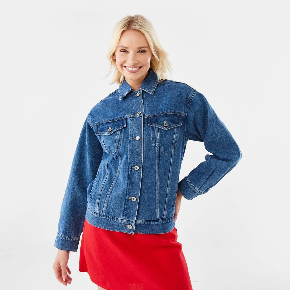 2 Oversized Denim Jacket Mid Wash, 2 of 10