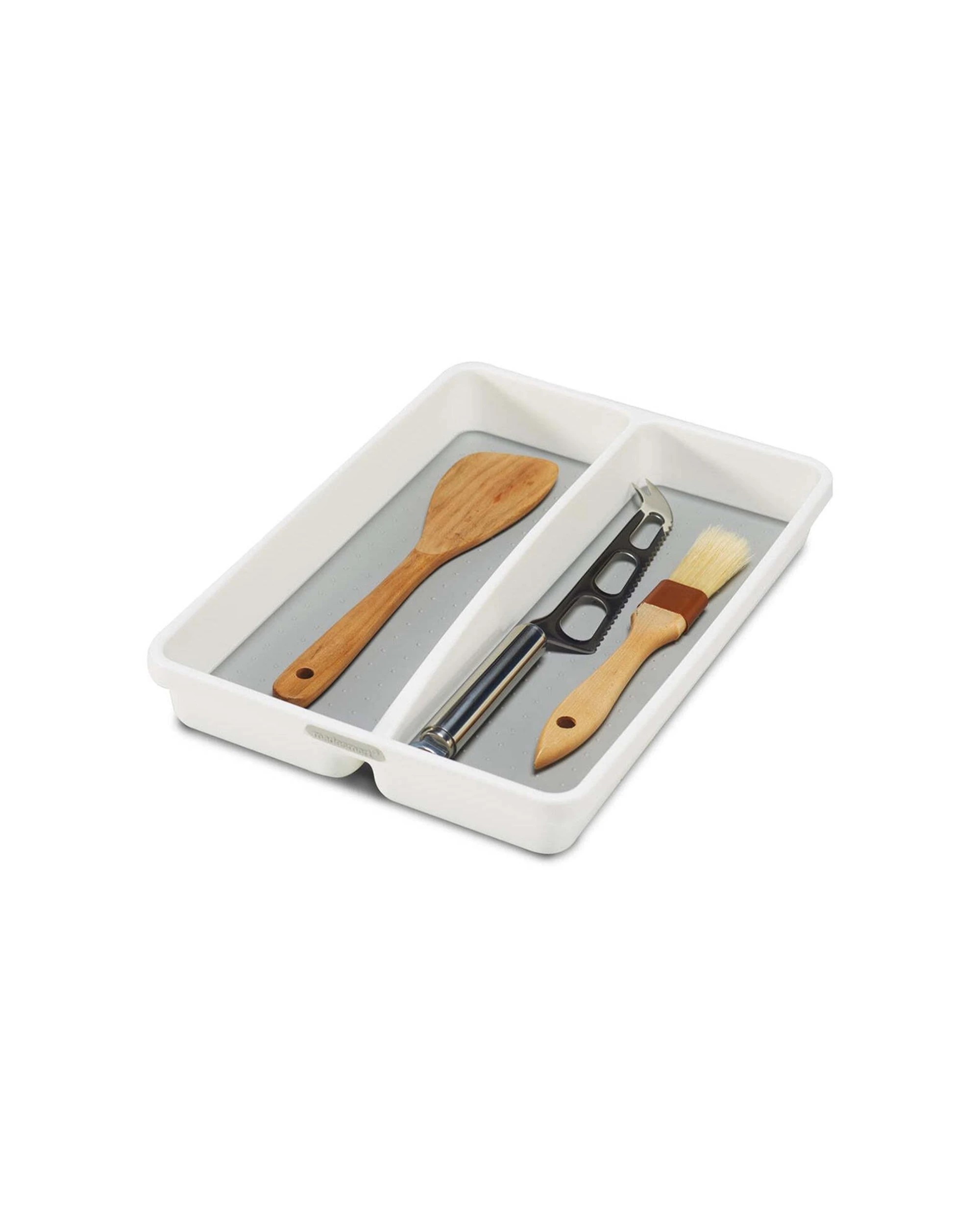 2 Madesmart 36cm 2-compartment Mini Utensil Tray Collapsible Drawer Organiser - White, 2 of 3