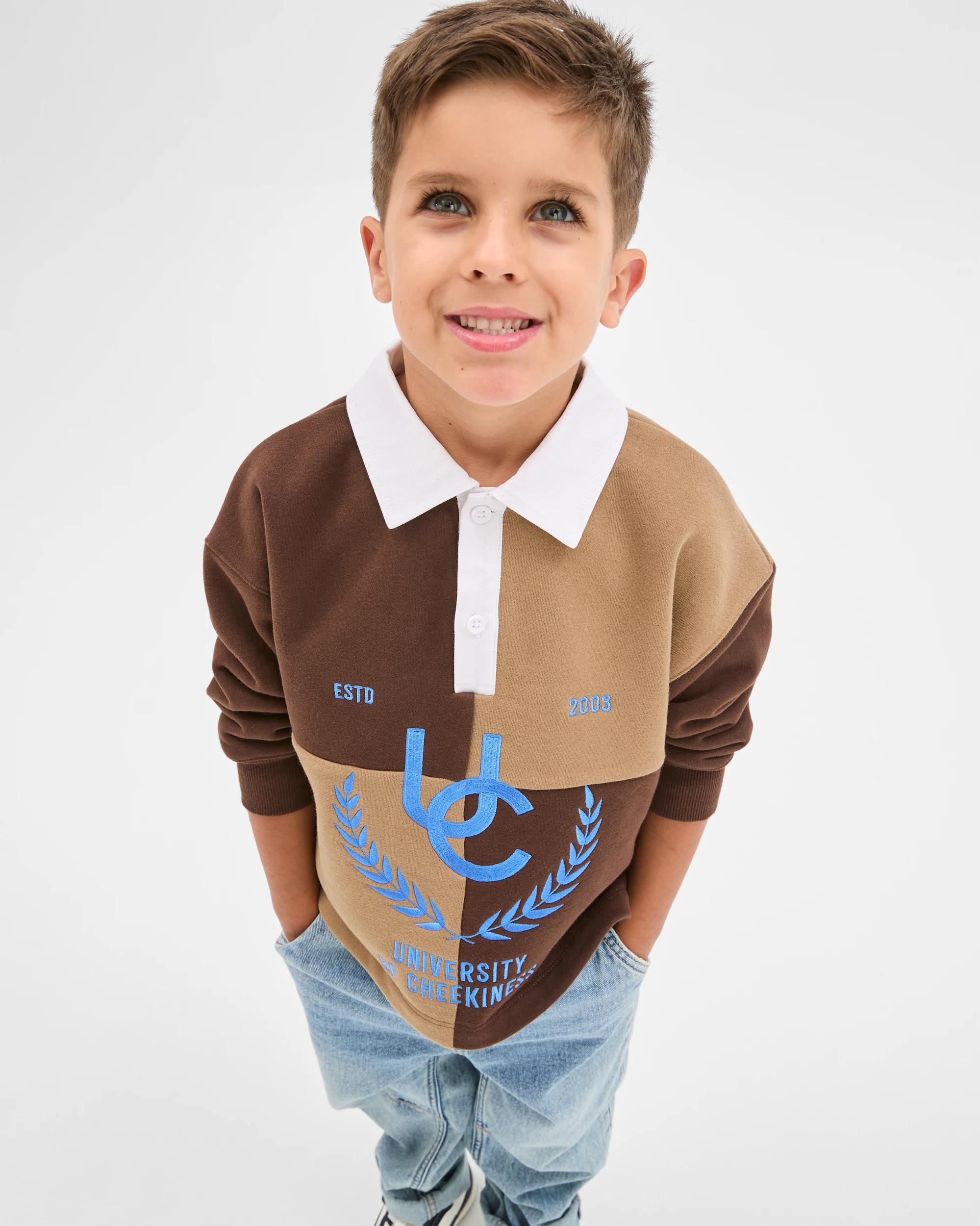 1 Target Kids Australian Cotton Blend Heavyweight Oversized Rugby Jumper BROWN, 1 of 6